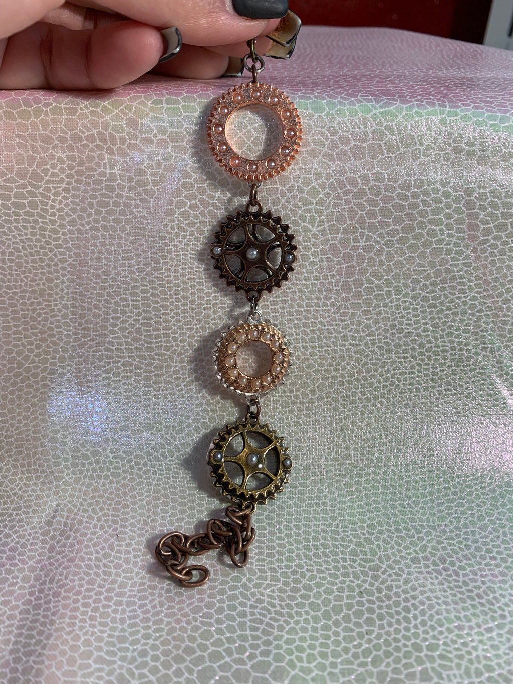 Metal Gear Pearly Steampunk Bracelet