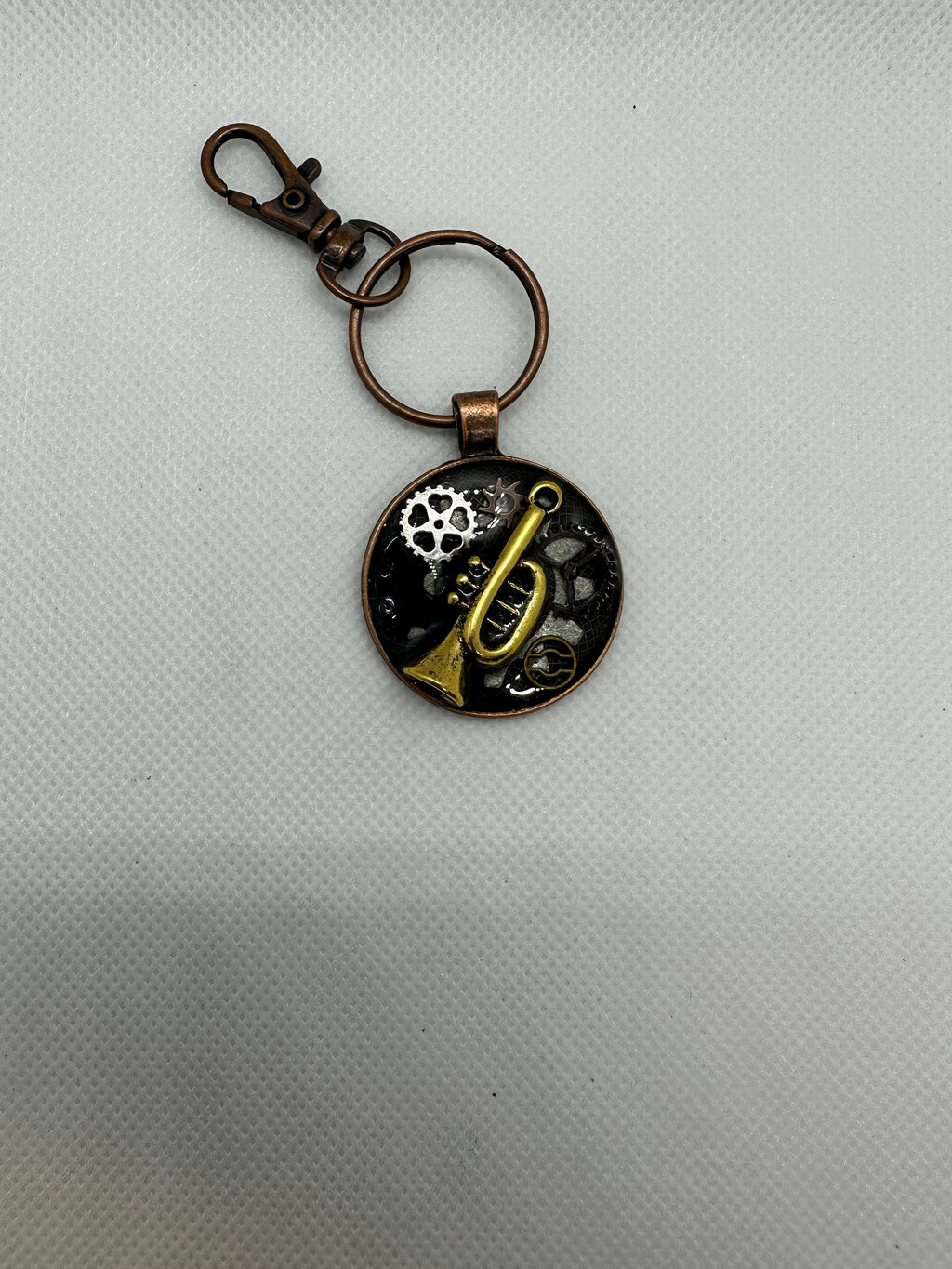 Trumpet Steampunk Keychain