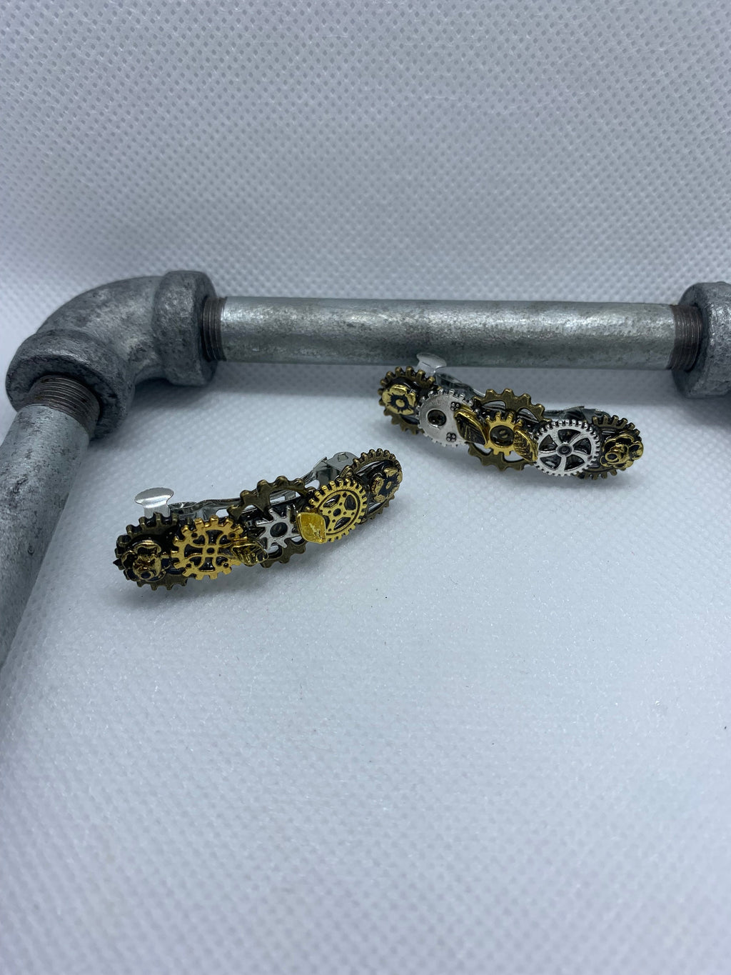 Tiny French Barrettes Hair clips Metal Steampunk