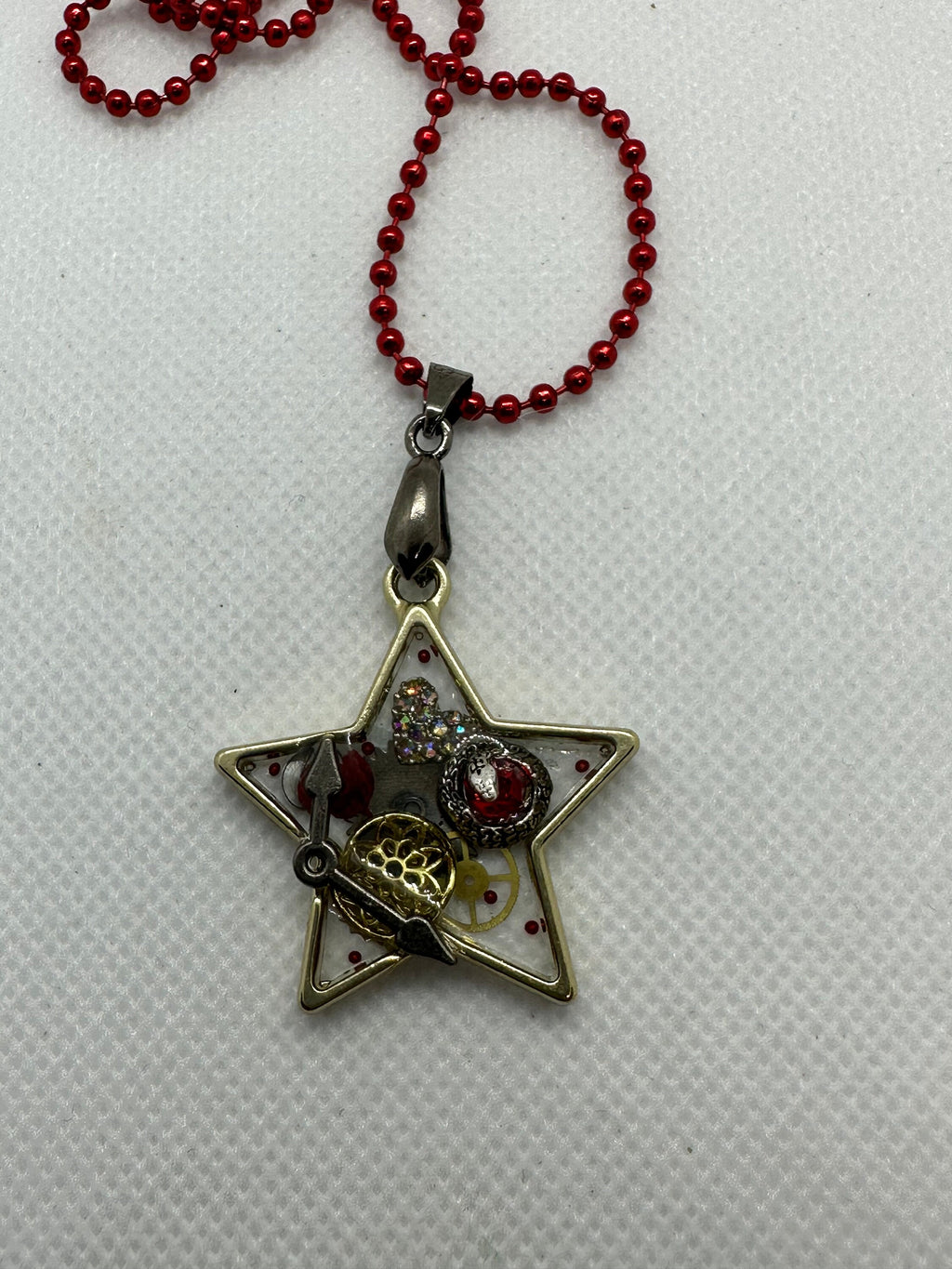 Steampunk Gold Star Necklace with Snake