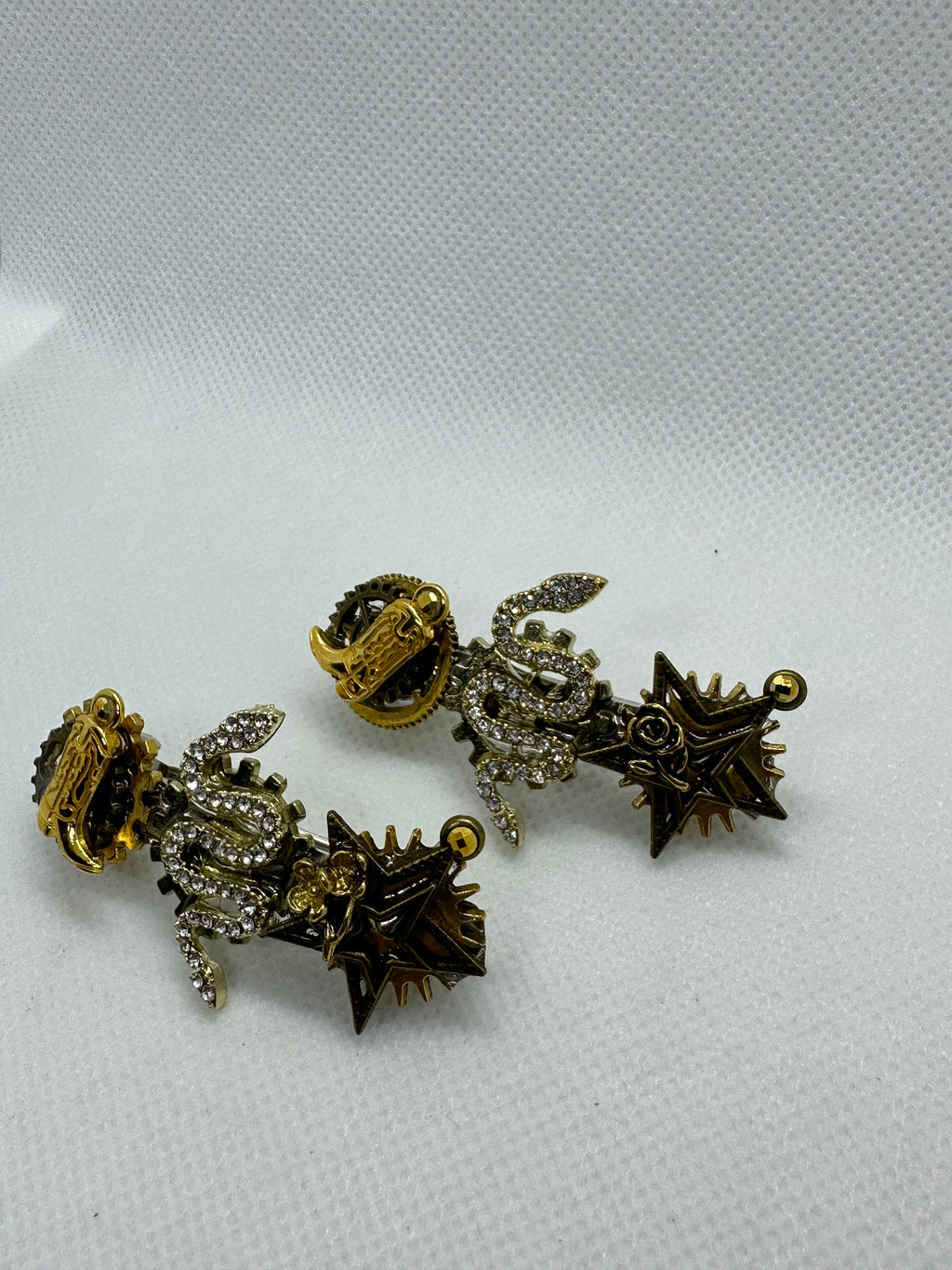 Rhinestone Snakes Steampunk Mini Hair Clips