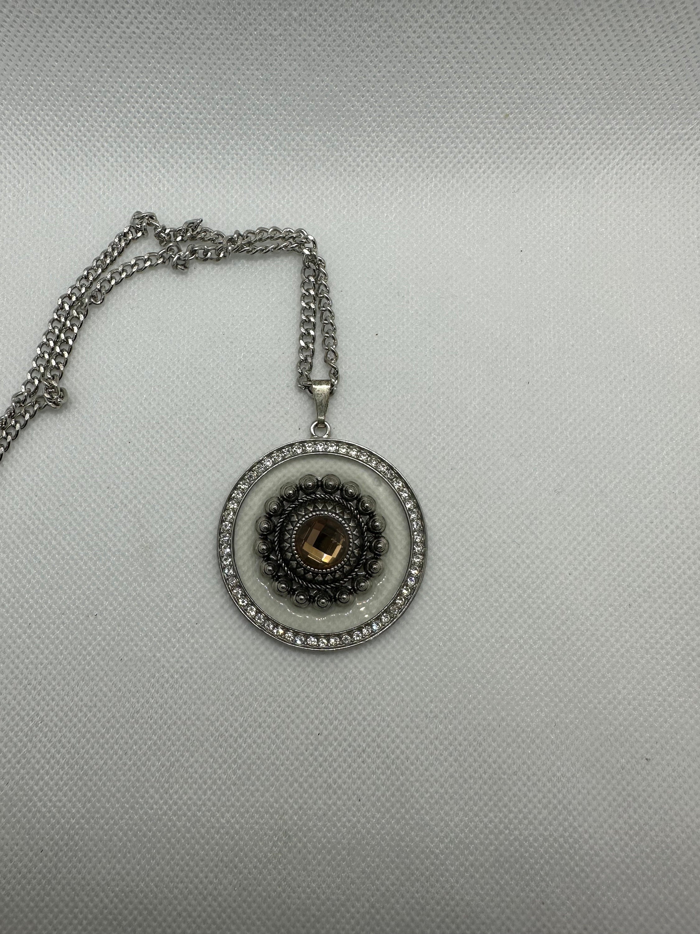 Floating Amber Rhinestone Necklace