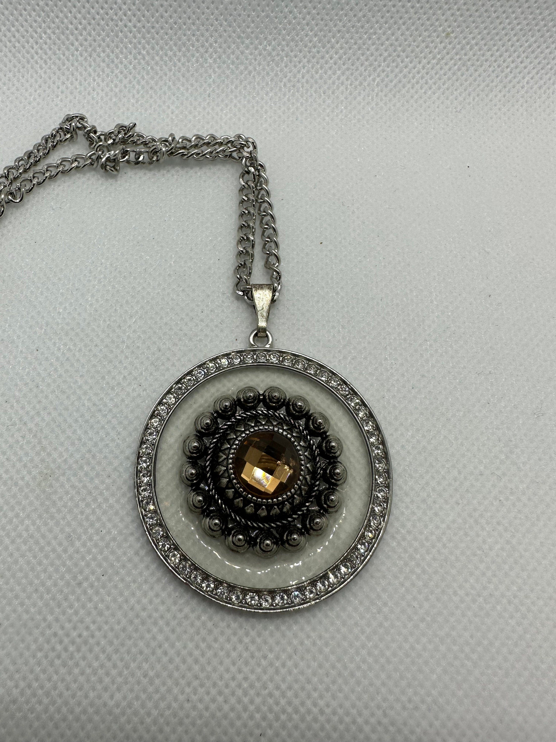 Floating Amber Rhinestone Necklace