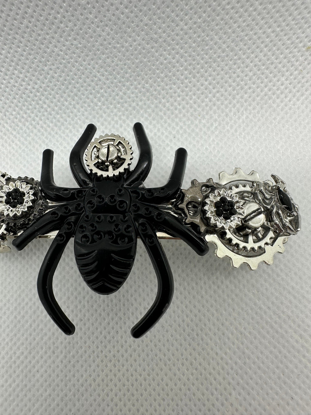Halloween Steampunk Black Spider Hair Clip