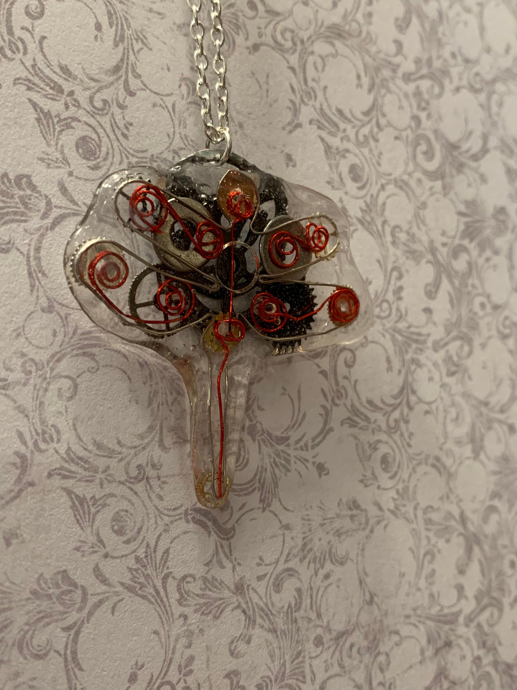 Steampunk Dragonfly wire necklace