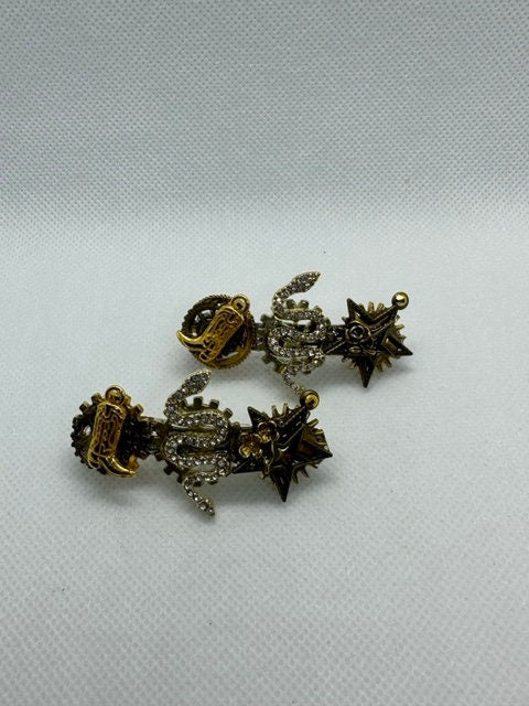 Rhinestone Snakes Steampunk Mini Hair Clips