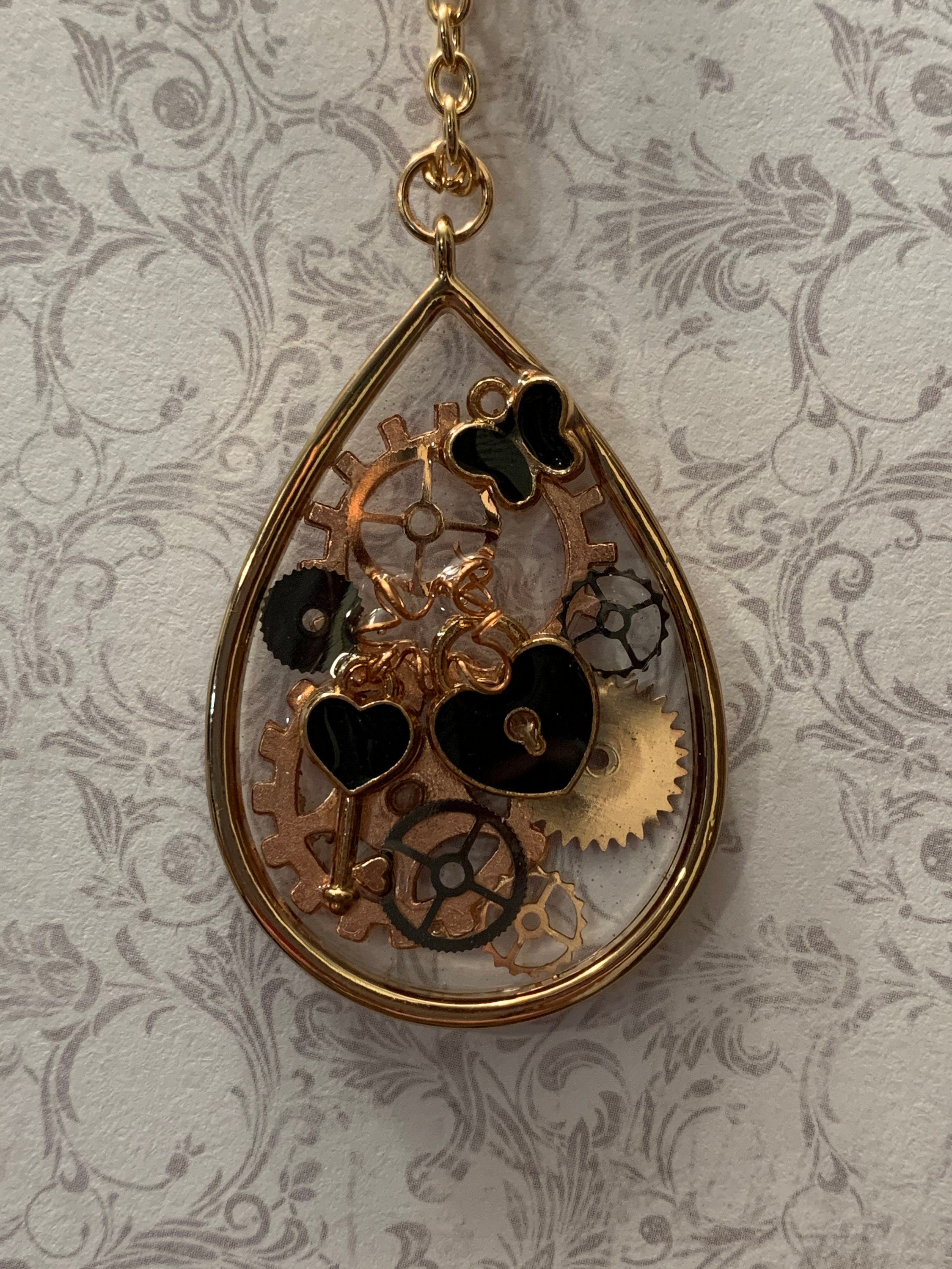 Steampunk Lock and key Necklace