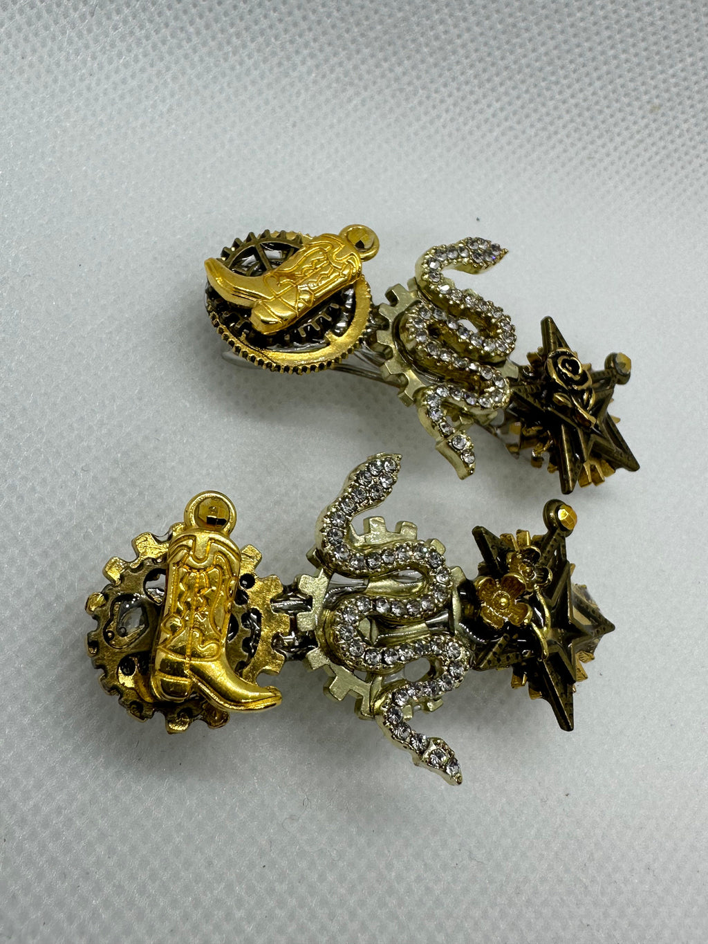 Rhinestone Snakes Steampunk Mini Hair Clips