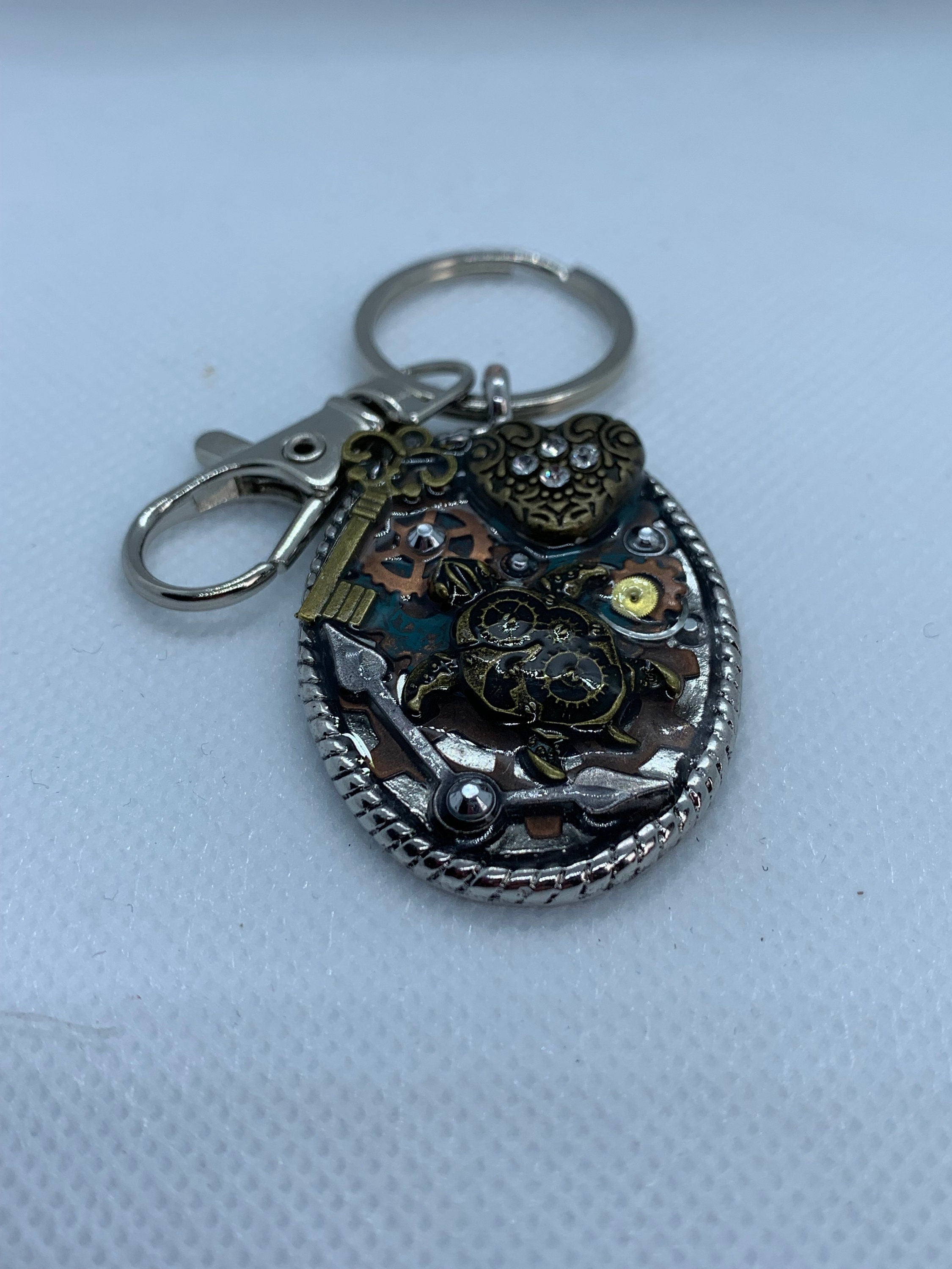 Steampunk Turtle keychain