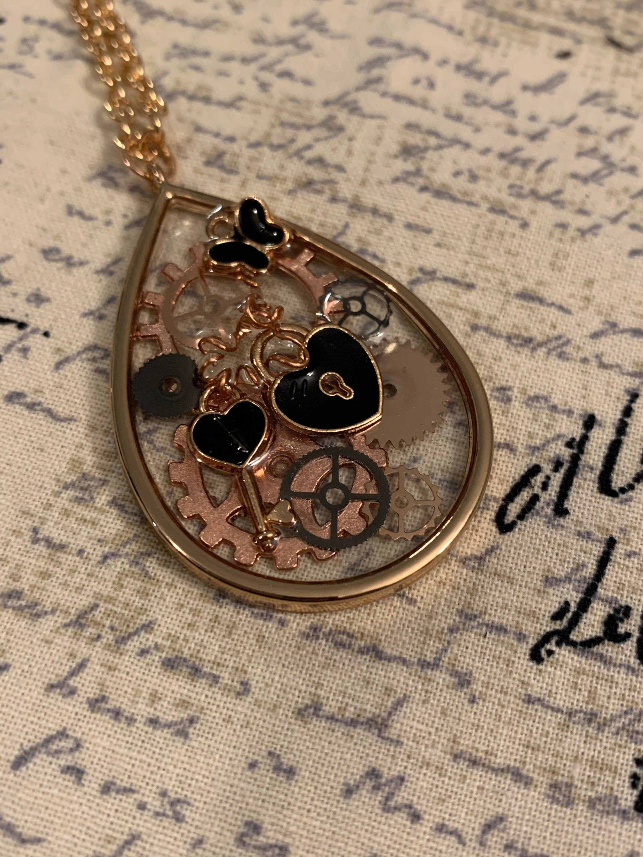 Steampunk Lock and key Necklace