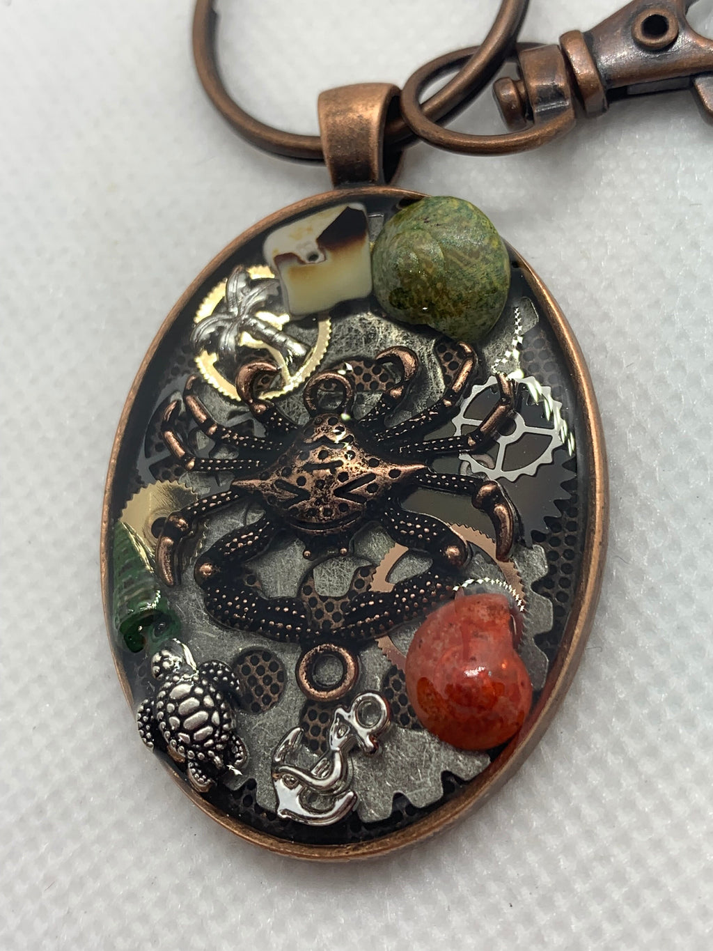 Crab Ocean Turtle Steampunk Keychain