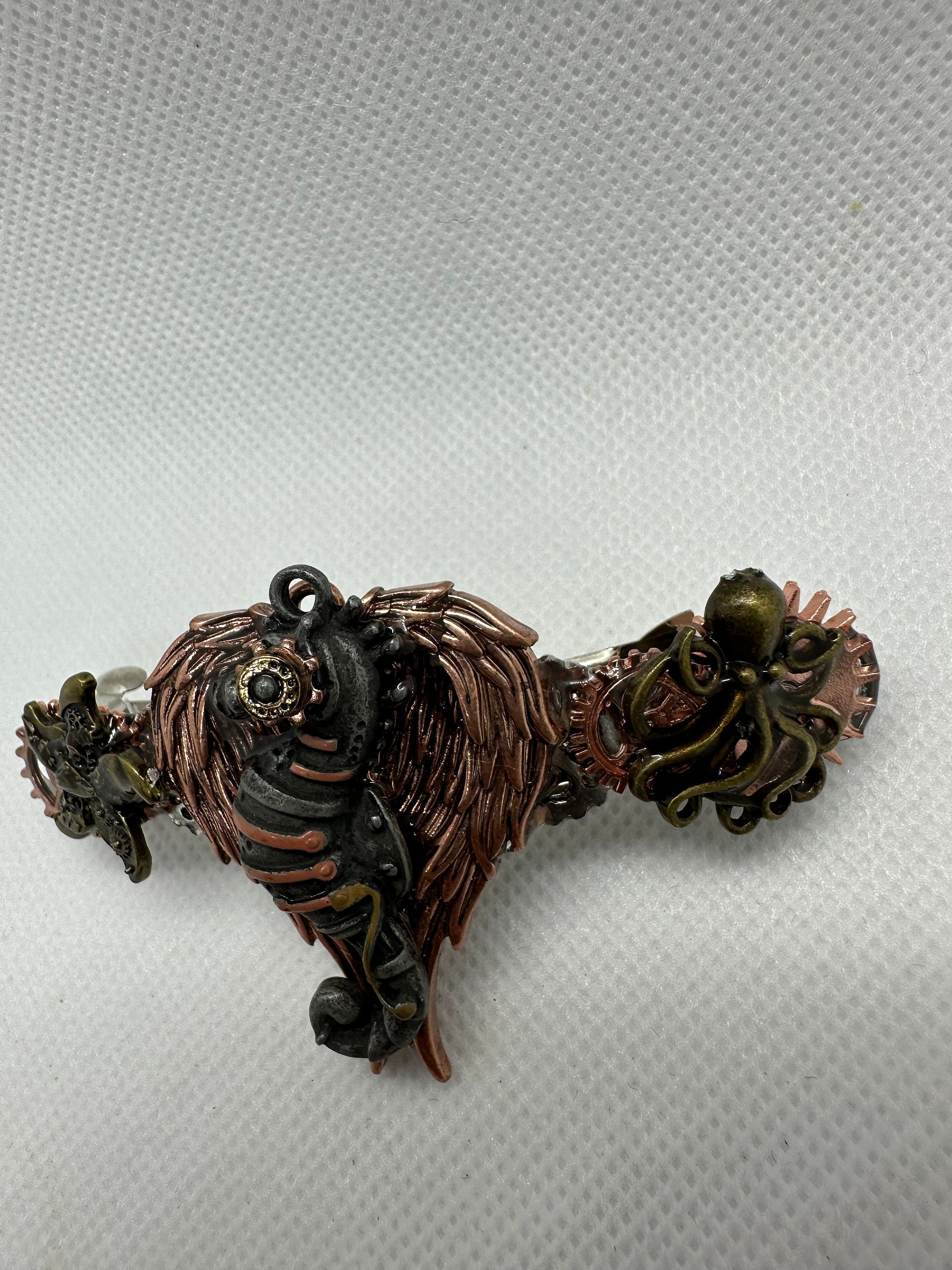 Steampunk Sea Horse with Wings Hair Clip