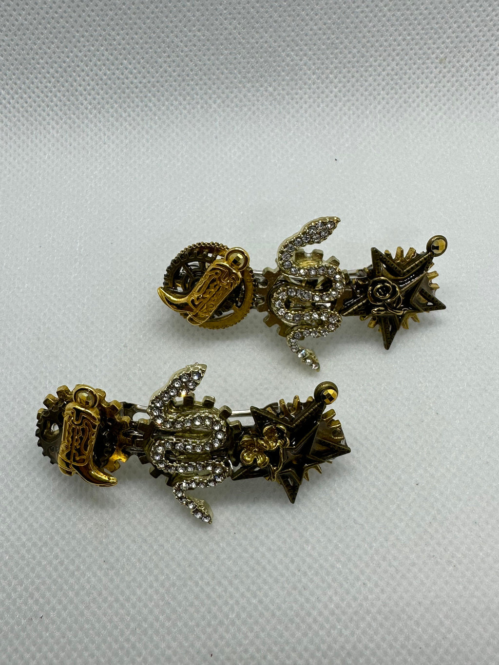 Rhinestone Snakes Steampunk Mini Hair Clips