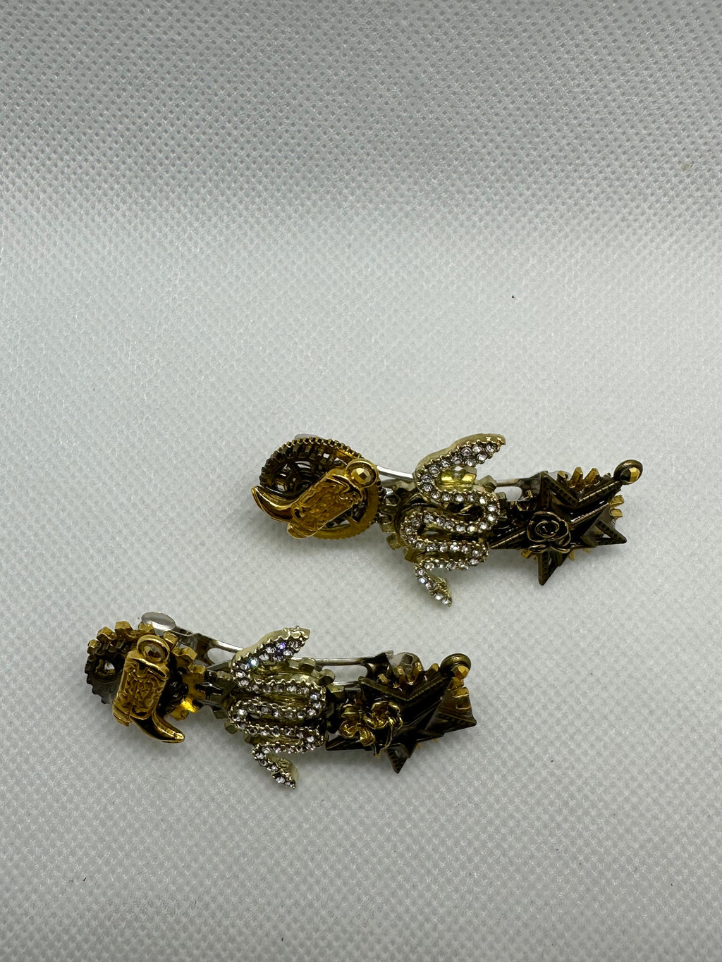 Rhinestone Snakes Steampunk Mini Hair Clips