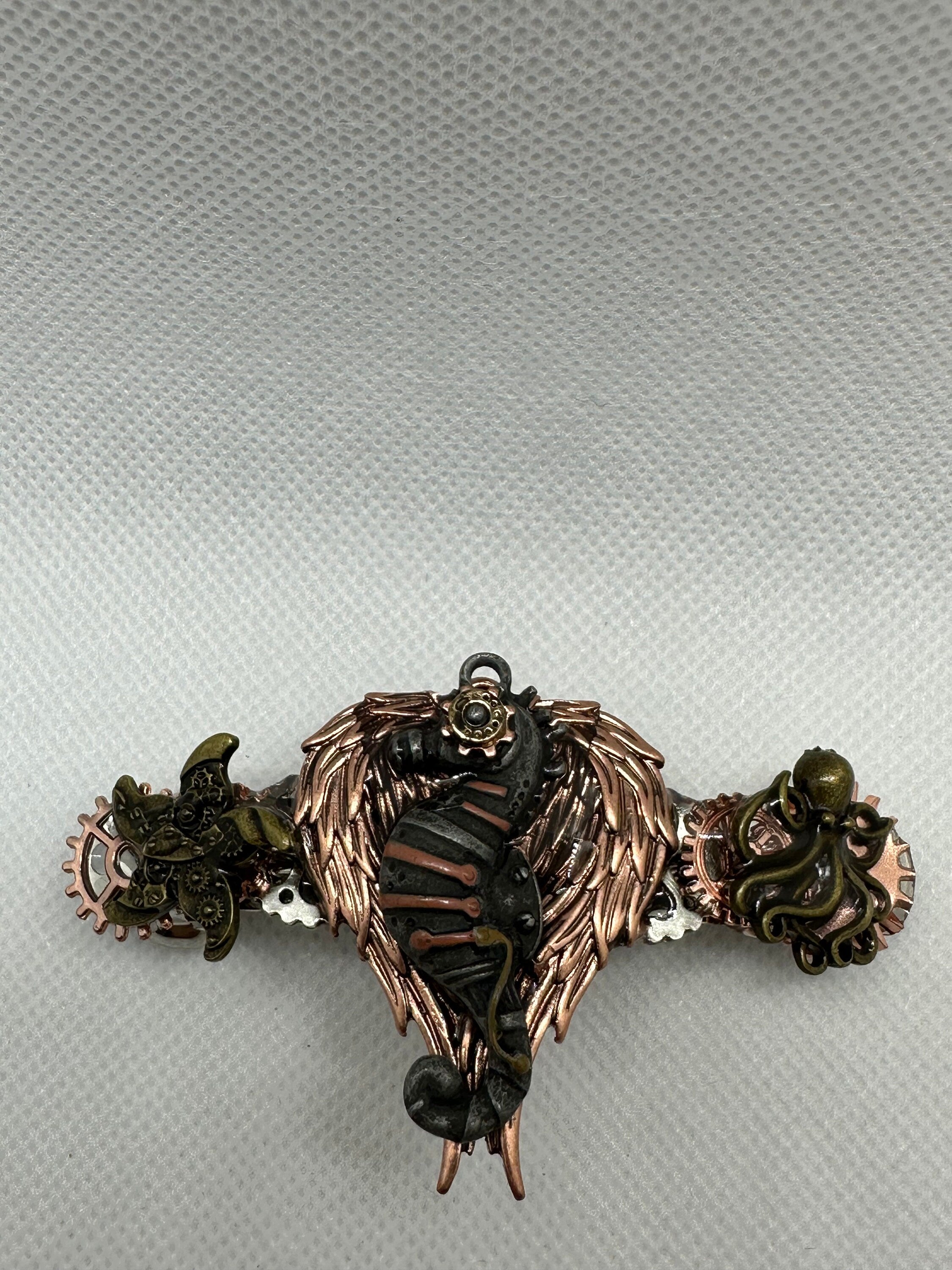 Steampunk Sea Horse with Wings Hair Clip