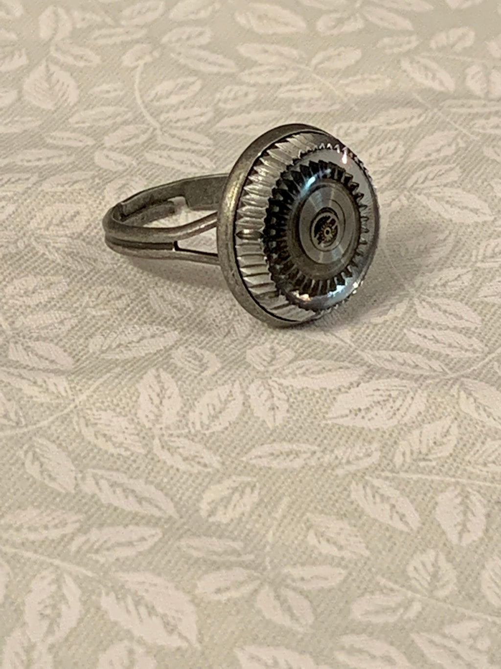 Steampunk Silver adjustable ring