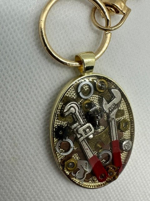 Steampunk Plumbers keychain