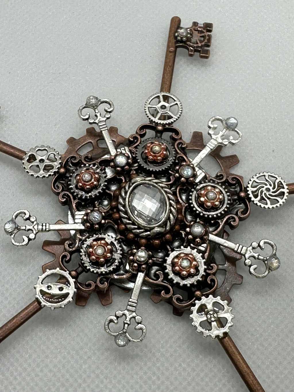 Steampunk Metal Keys Snowflake Ornament or Decoration