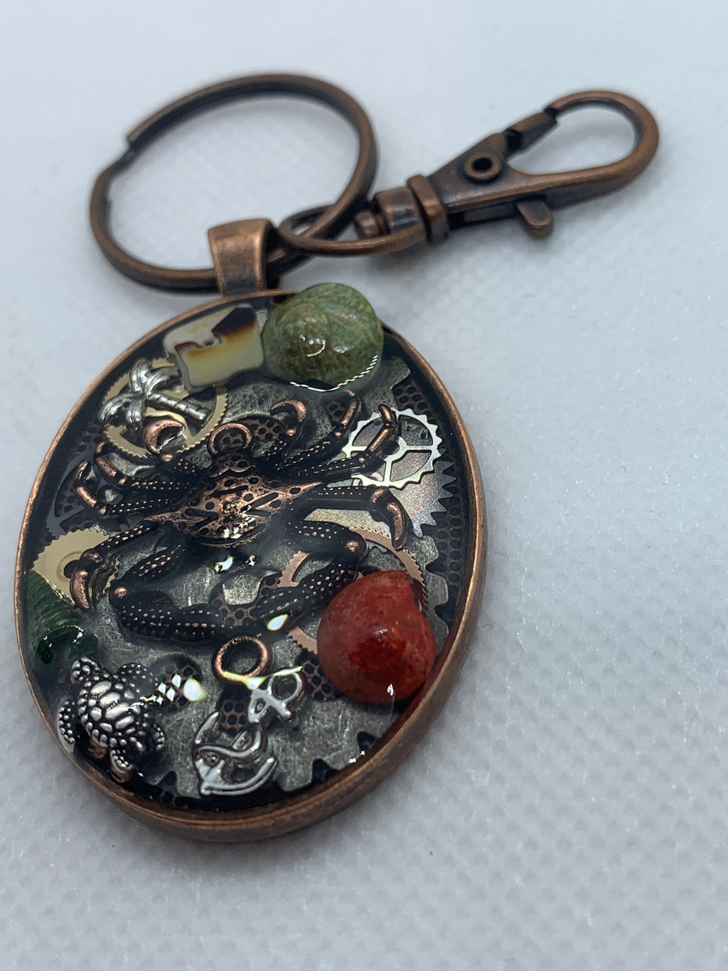 Crab Ocean Turtle Steampunk Keychain