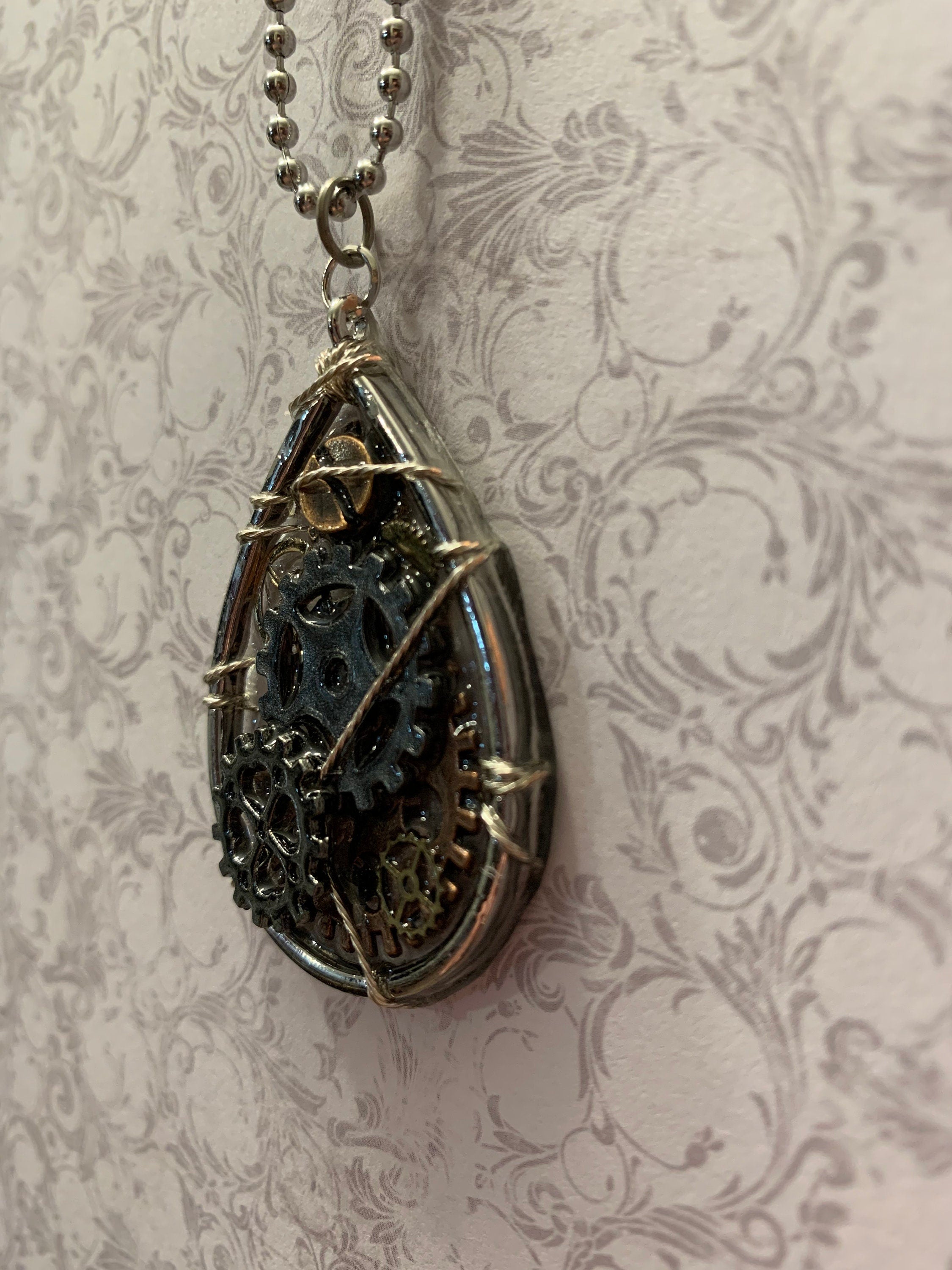 Steampunk Tear Drop Necklace