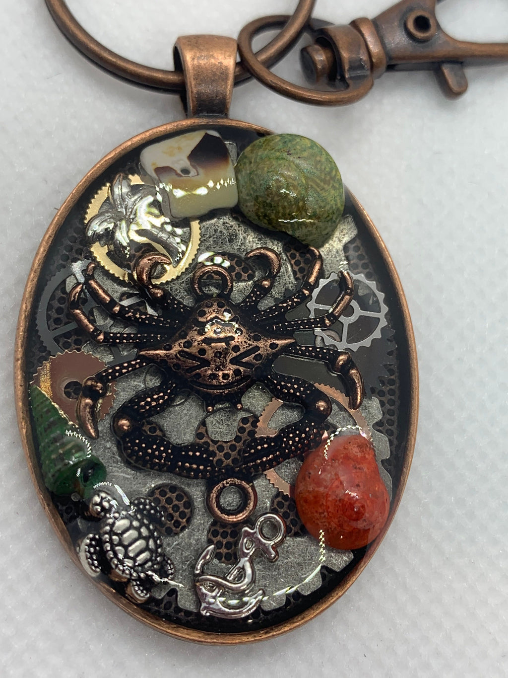 Crab Ocean Turtle Steampunk Keychain