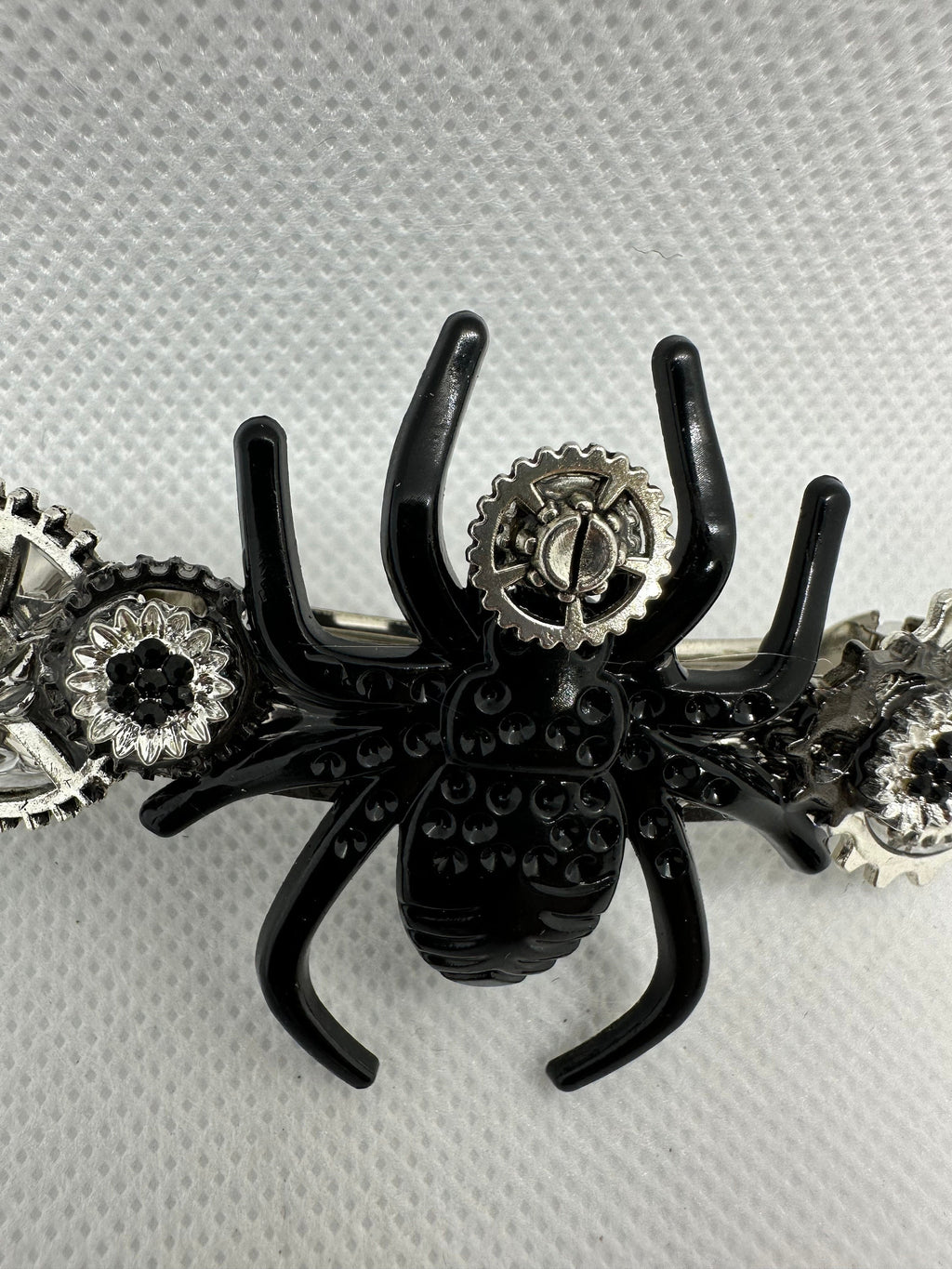Halloween Steampunk Black Spider Hair Clip