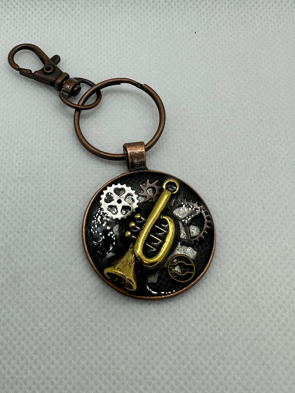 Trumpet Steampunk Keychain