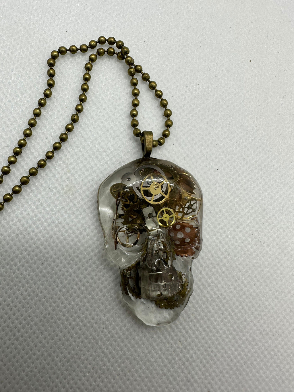 Steampunk Resin Skull Necklace