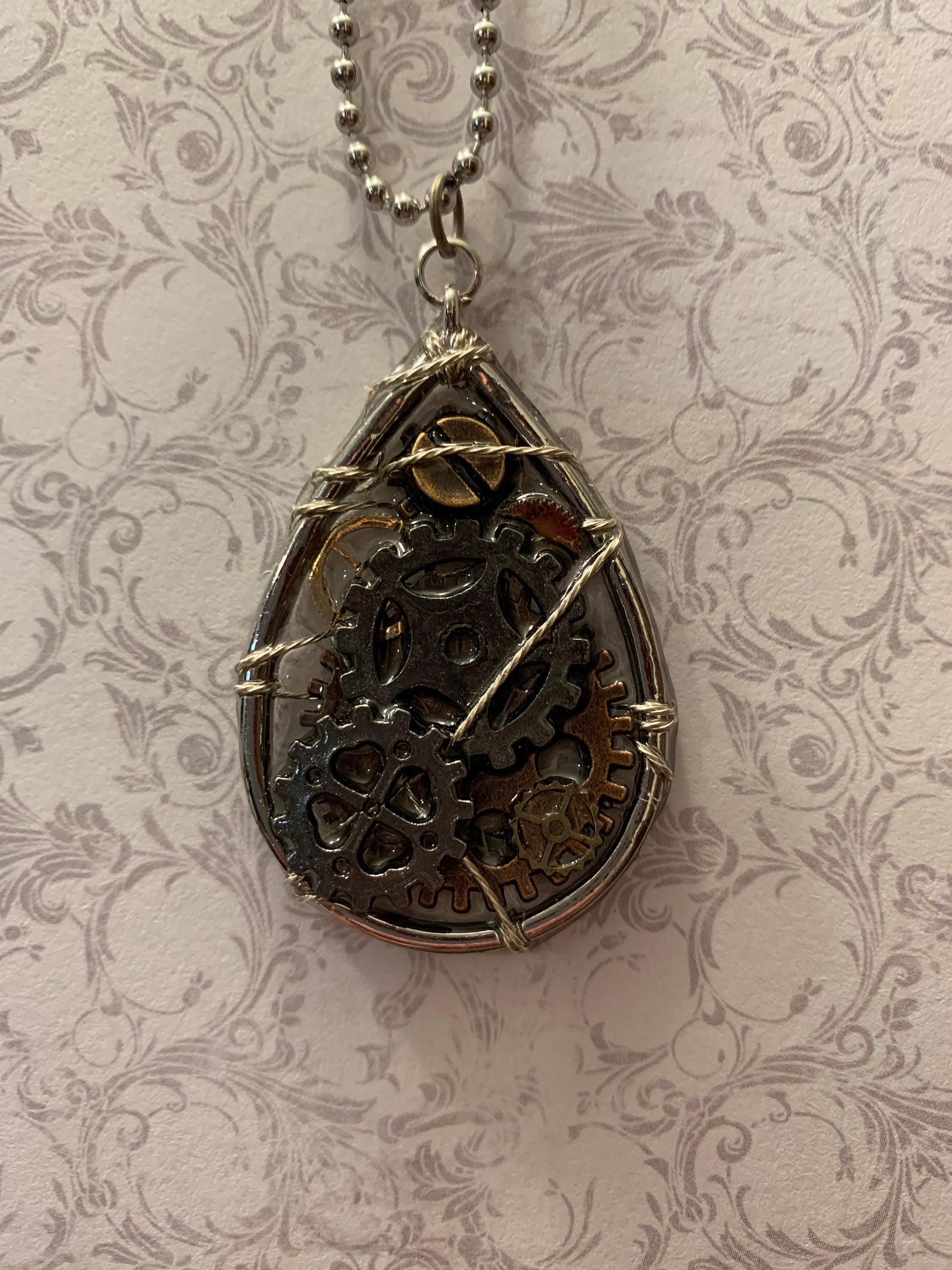 Steampunk Tear Drop Necklace
