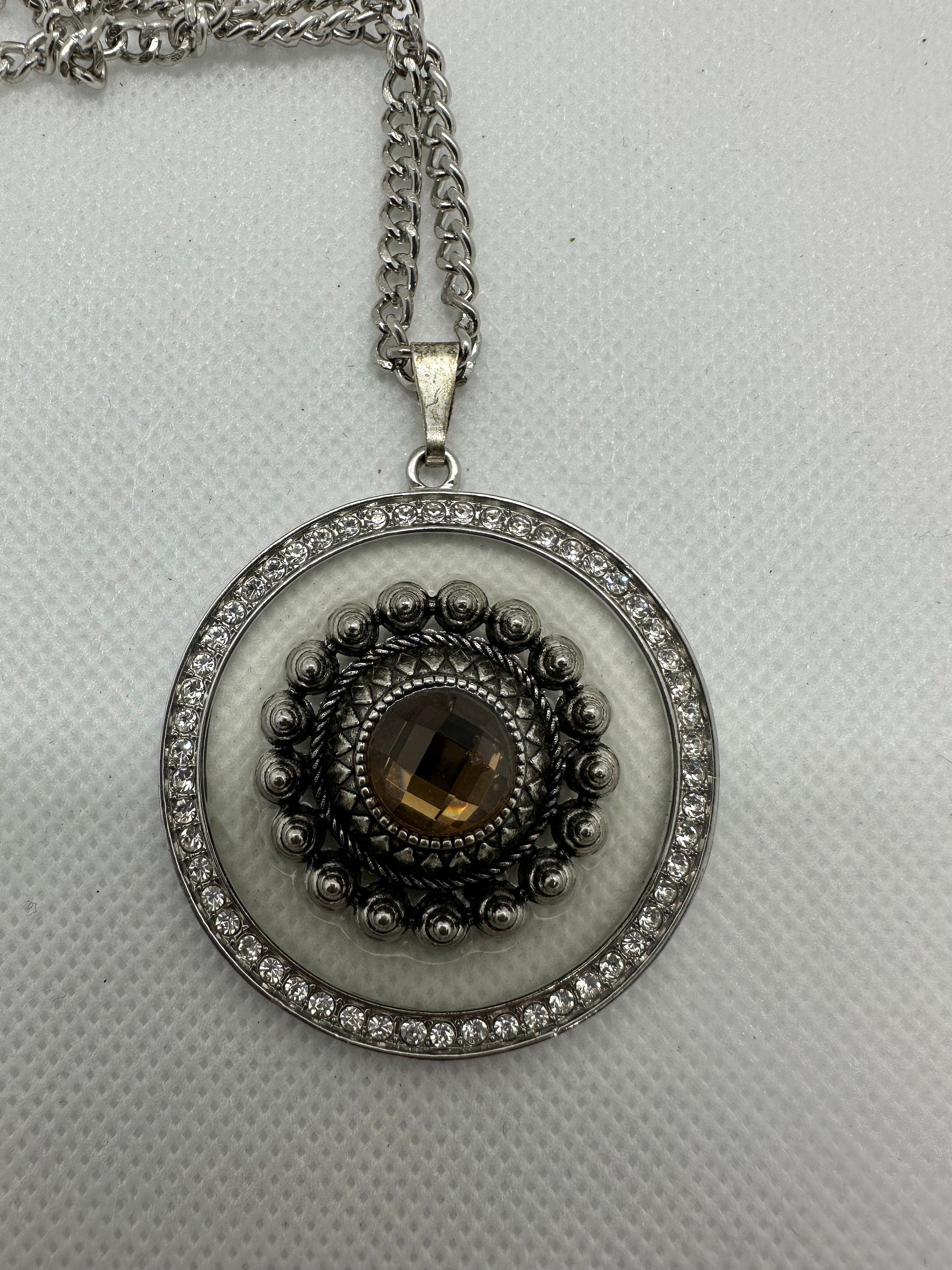 Floating Amber Rhinestone Necklace