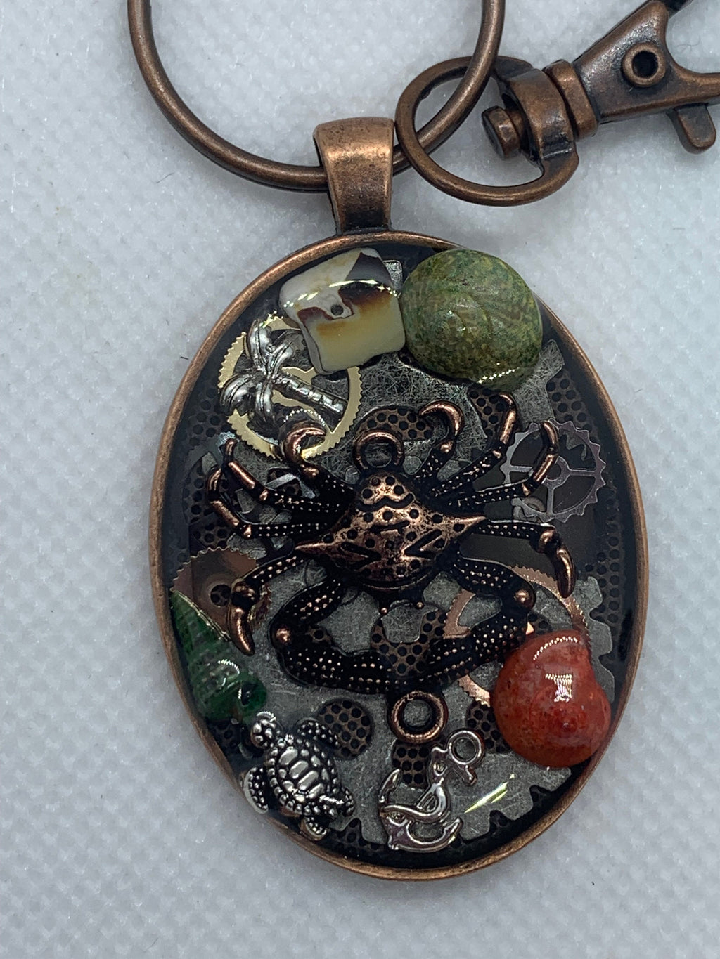 Crab Ocean Turtle Steampunk Keychain