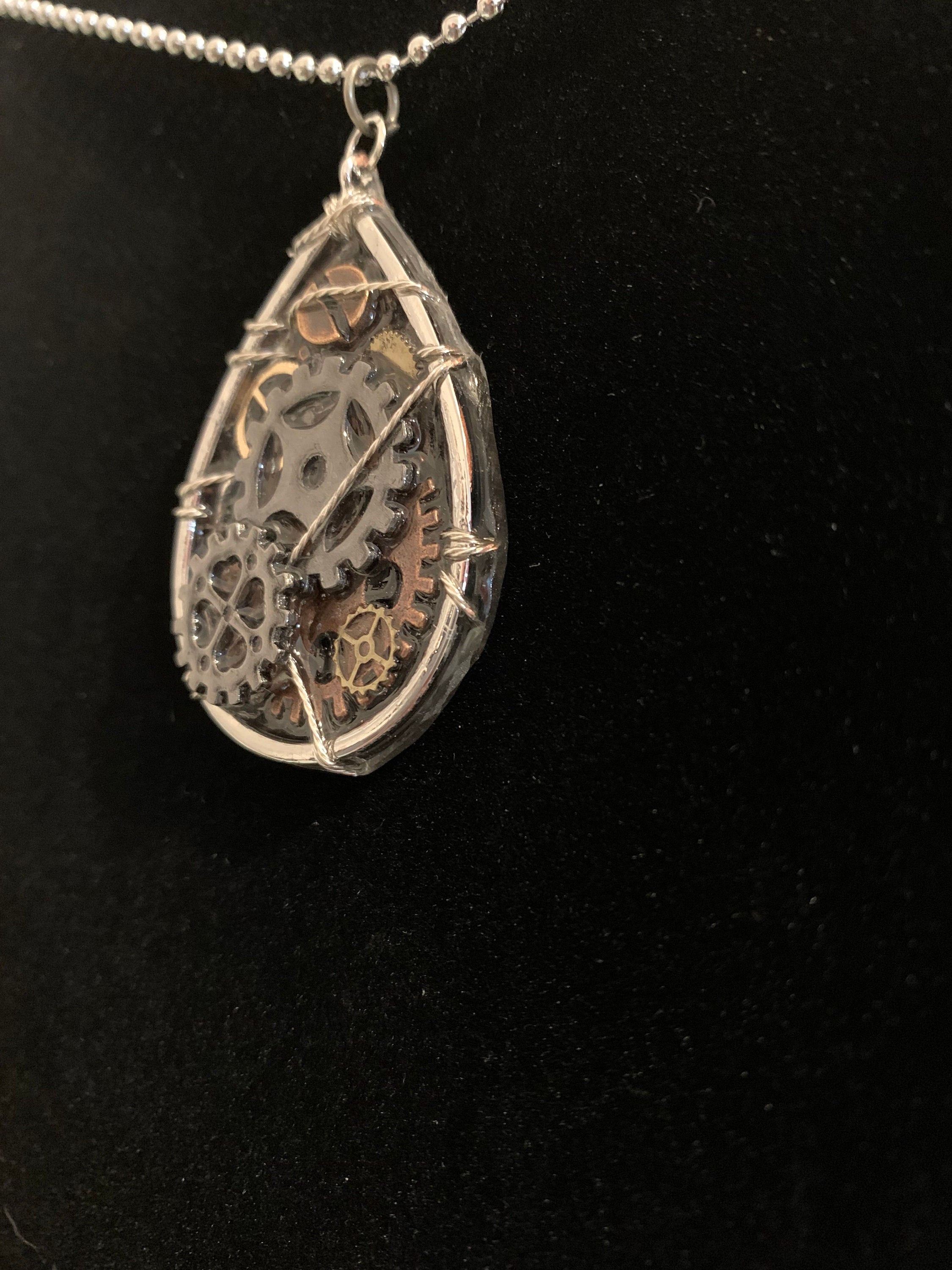 Steampunk Tear Drop Necklace