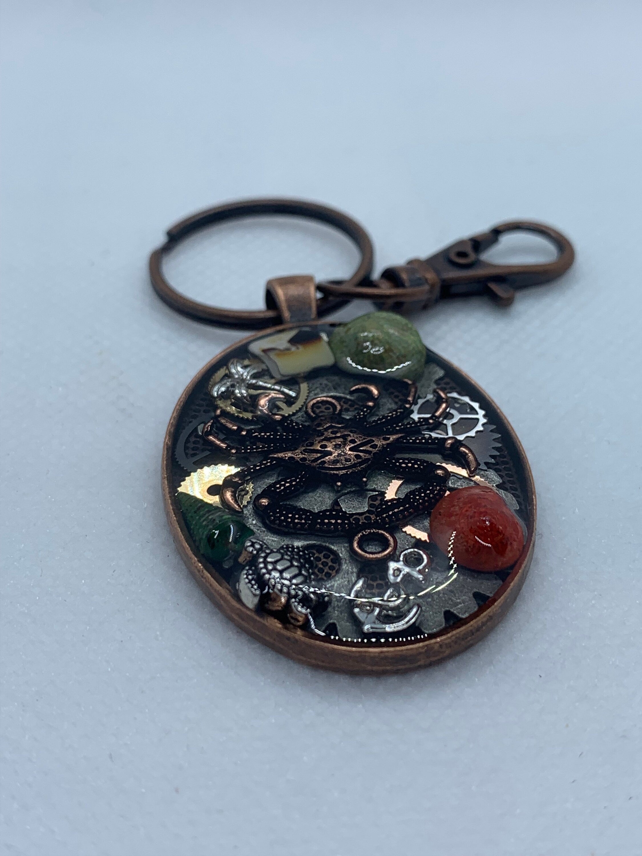 Crab Ocean Turtle Steampunk Keychain