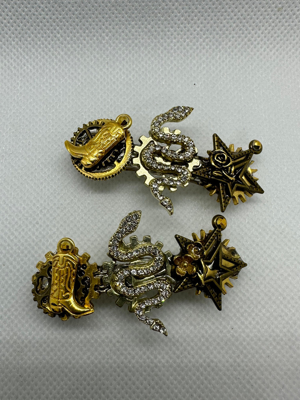 Rhinestone Snakes Steampunk Mini Hair Clips