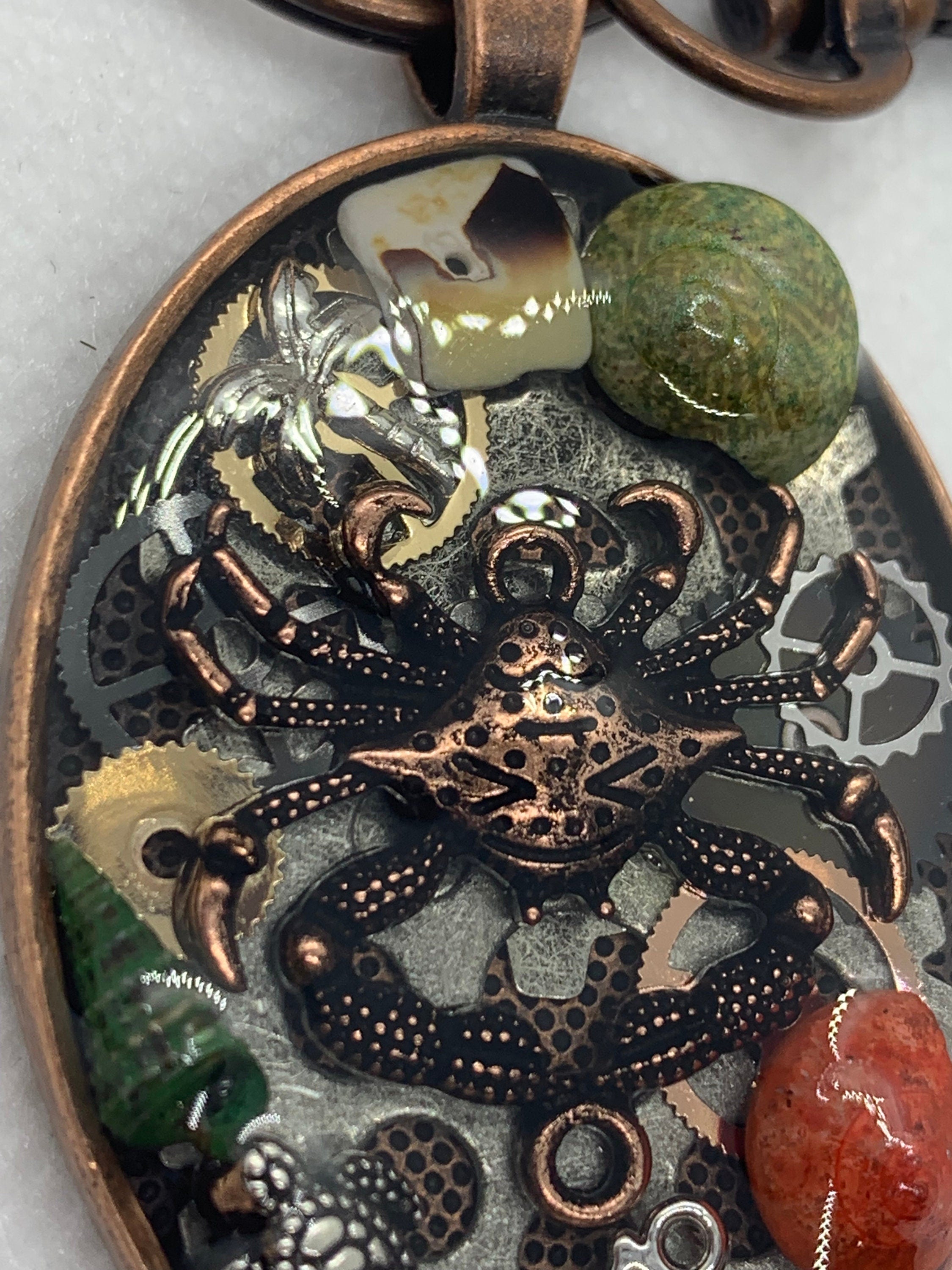 Crab Ocean Turtle Steampunk Keychain