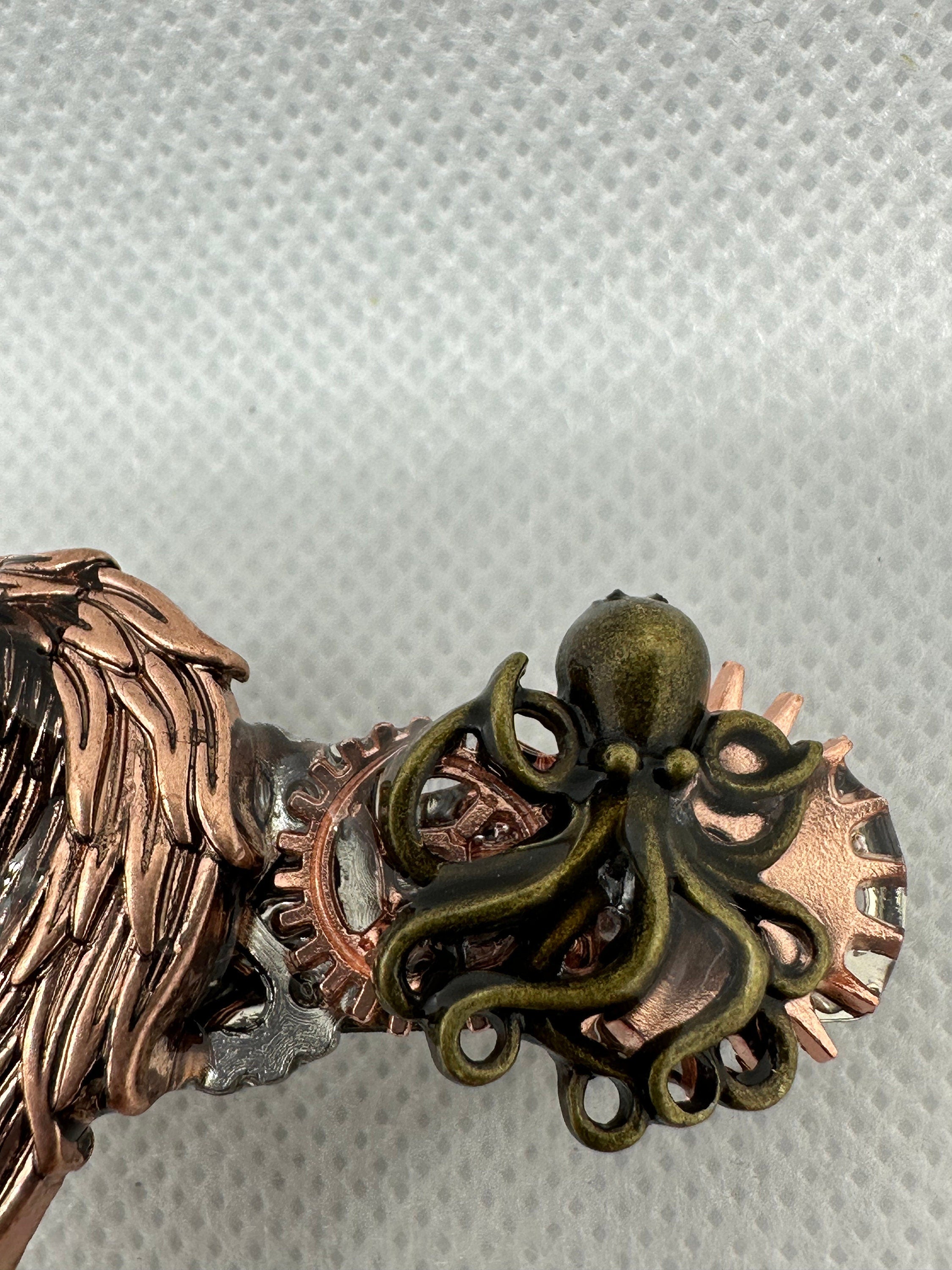 Steampunk Sea Horse with Wings Hair Clip