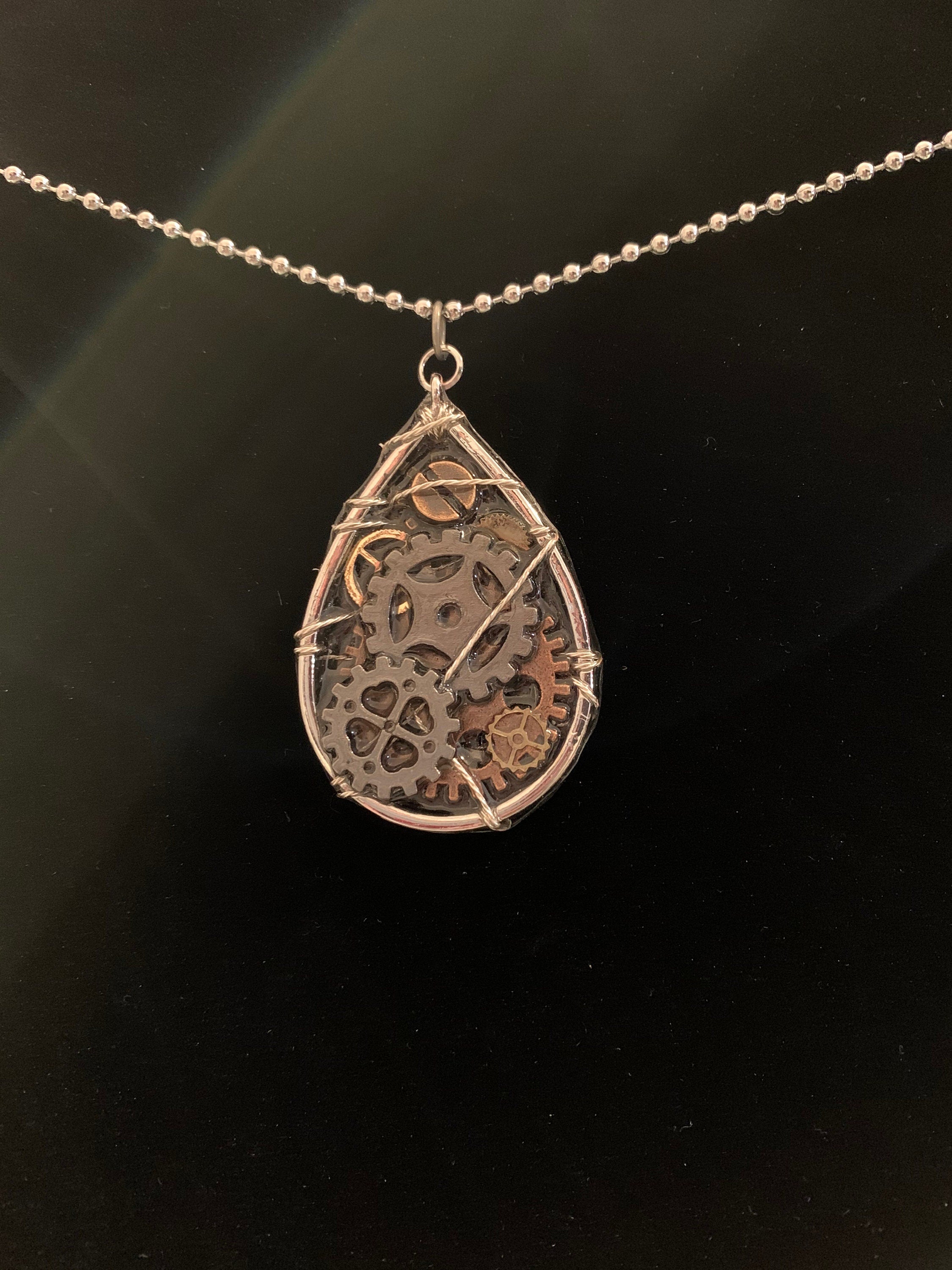 Steampunk Tear Drop Necklace