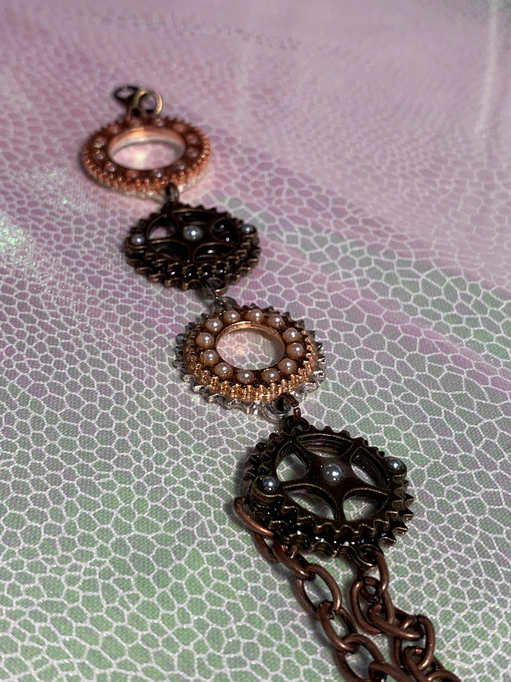 Metal Gear Pearly Steampunk Bracelet