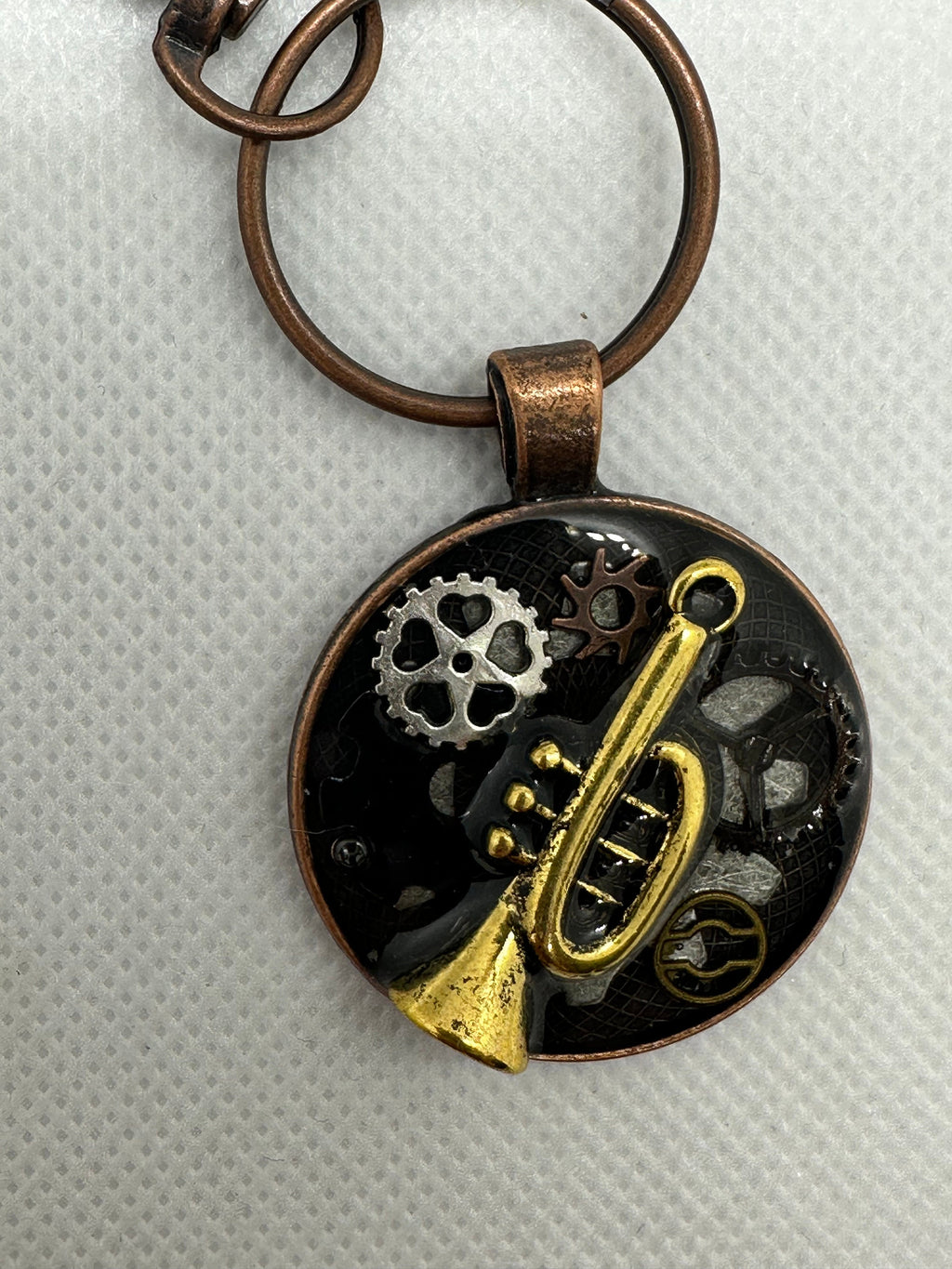 Trumpet Steampunk Keychain