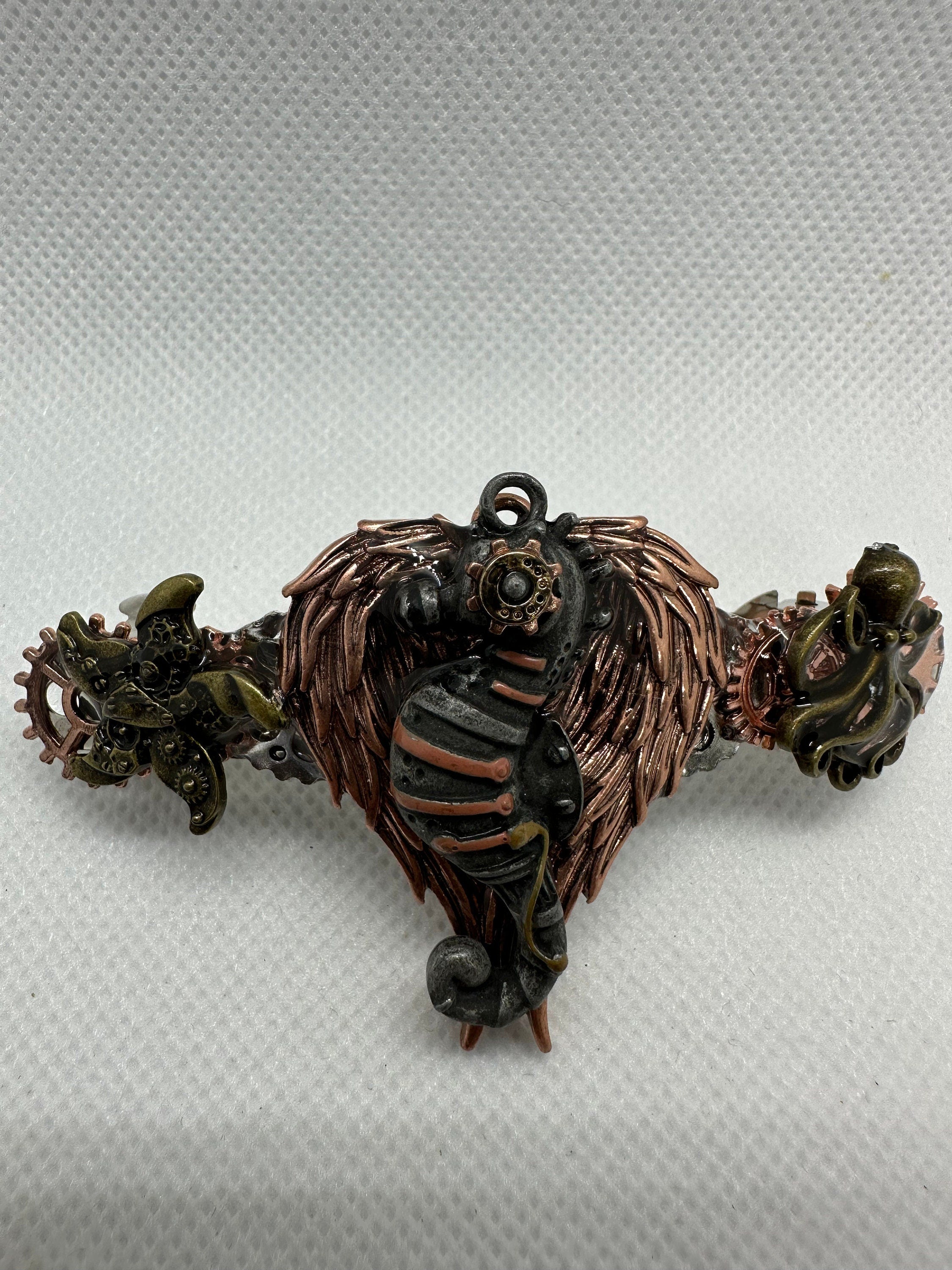 Steampunk Sea Horse with Wings Hair Clip