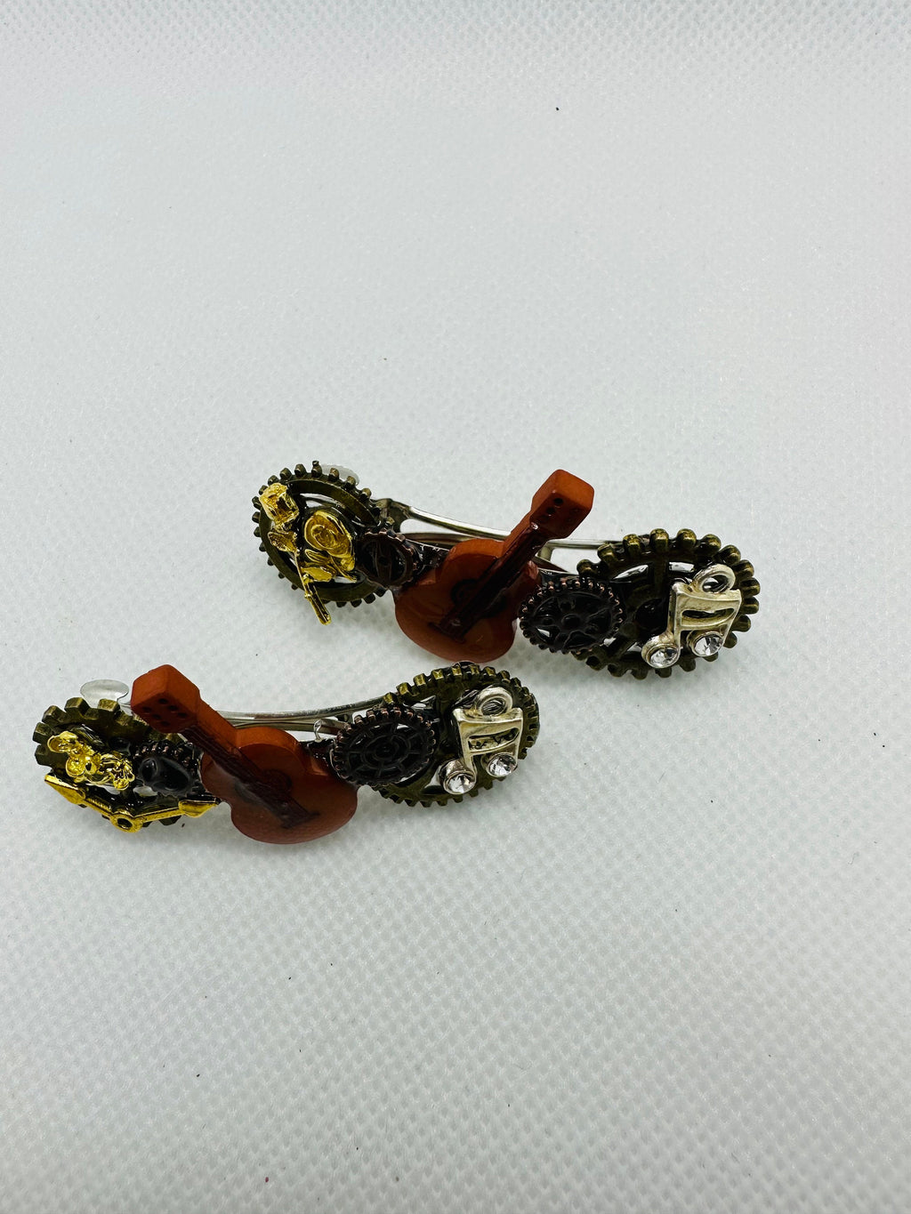 Musical Guitar Steampunk Mini Hair Clips