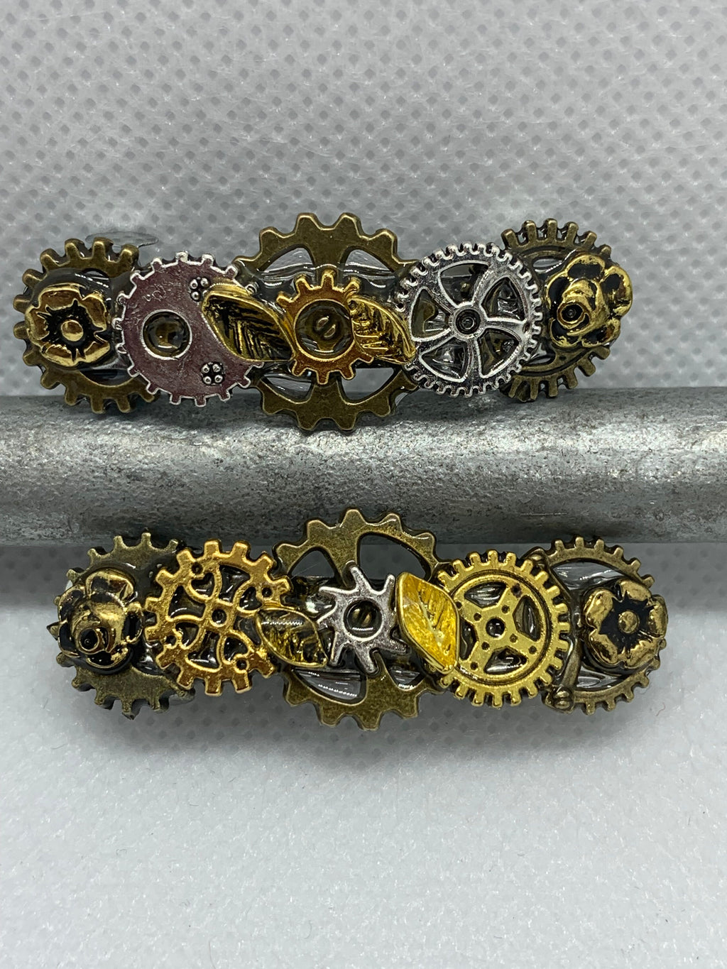 Tiny French Barrettes Hair clips Metal Steampunk