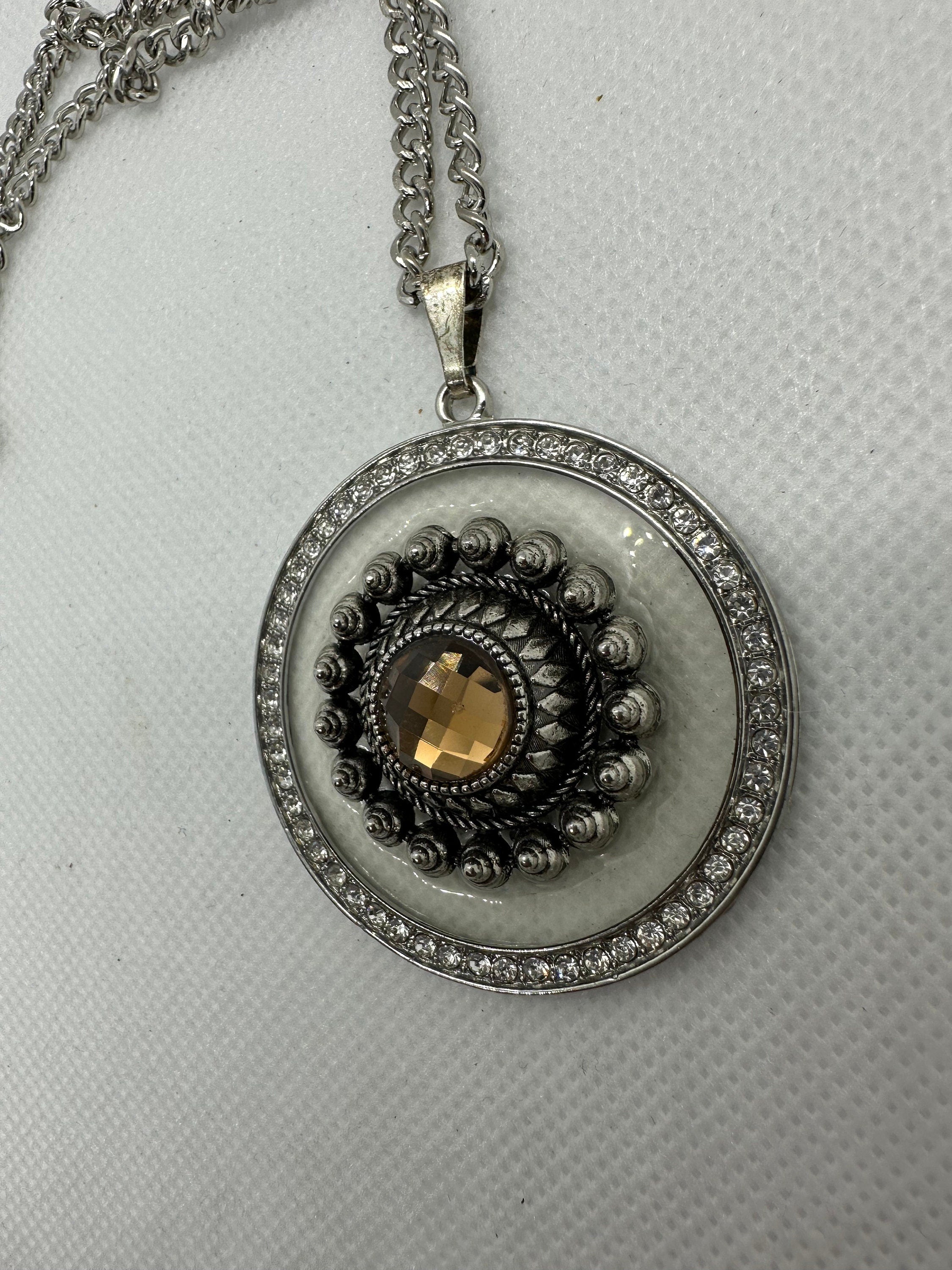 Floating Amber Rhinestone Necklace