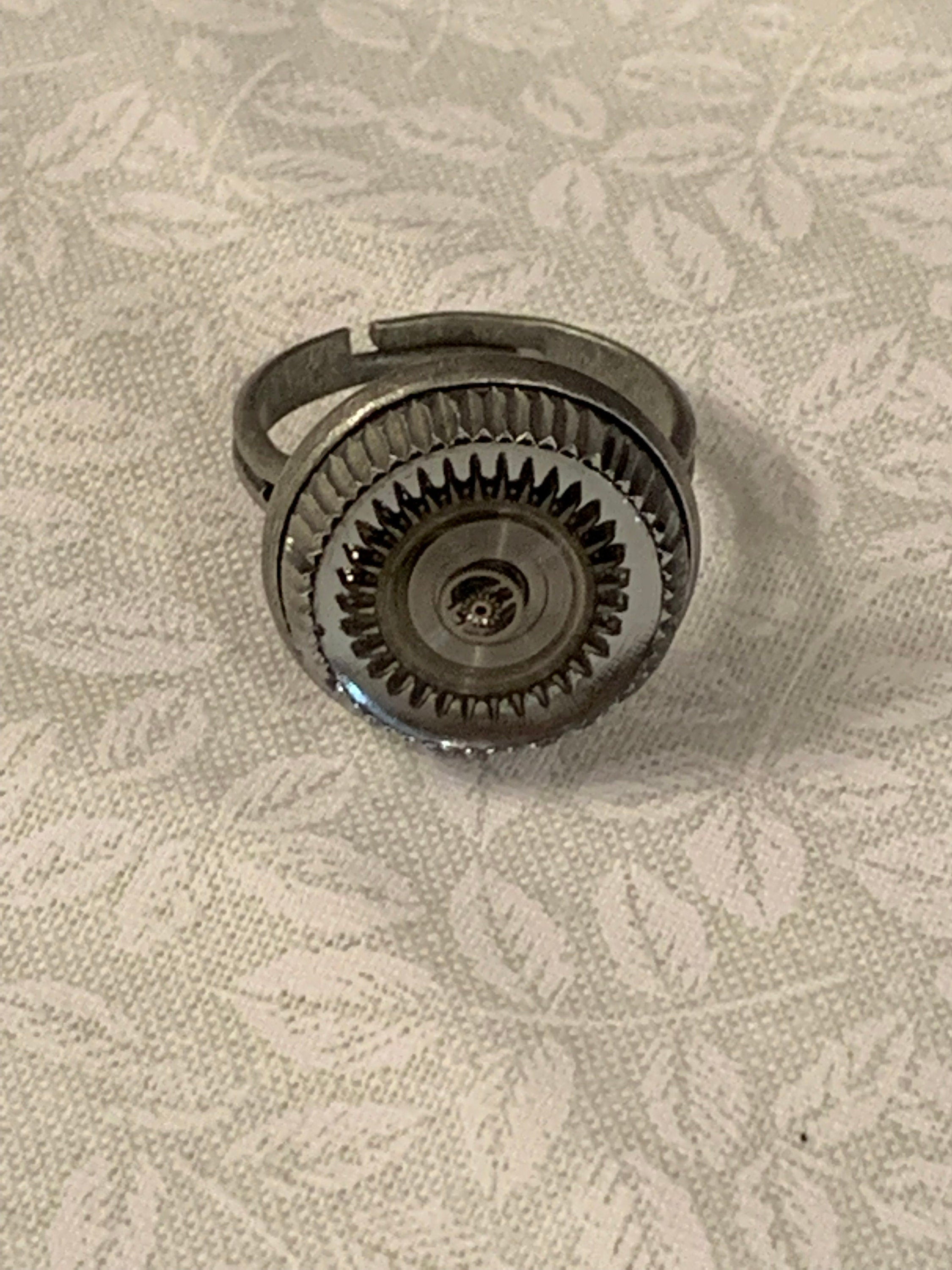 Steampunk Silver adjustable ring