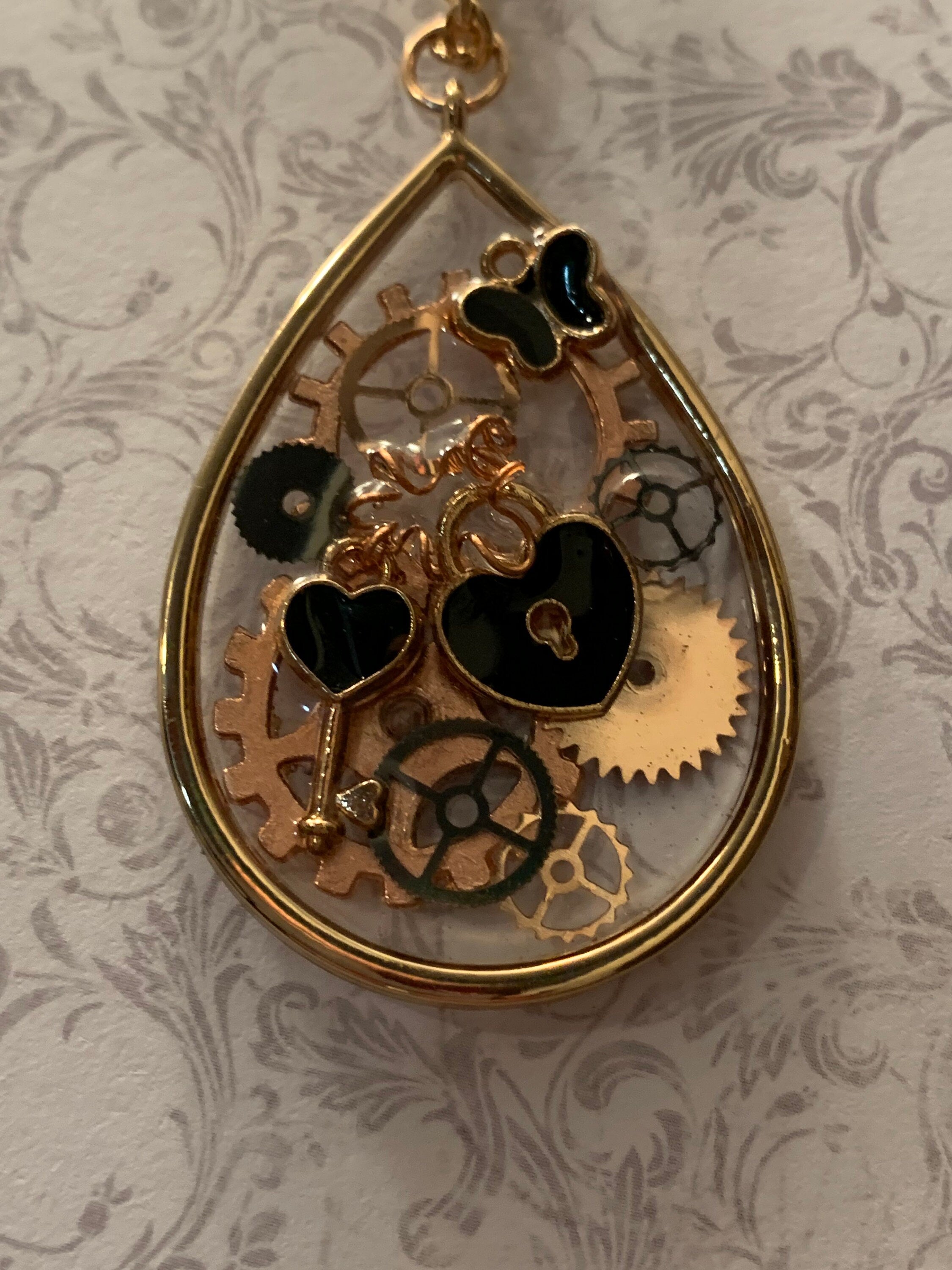 Steampunk Lock and key Necklace
