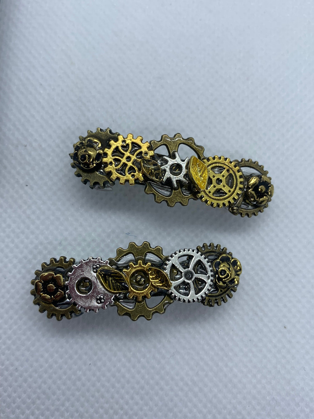 Tiny French Barrettes Hair clips Metal Steampunk