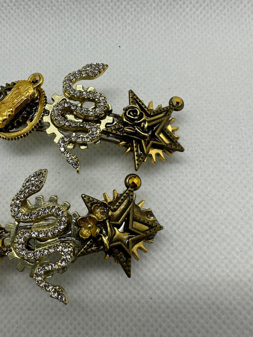 Rhinestone Snakes Steampunk Mini Hair Clips