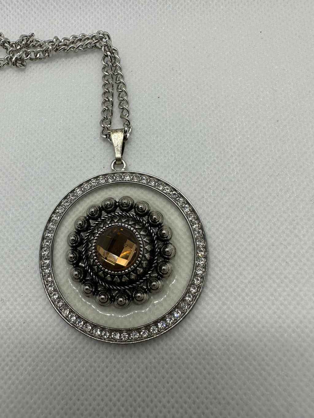 Floating Amber Rhinestone Necklace