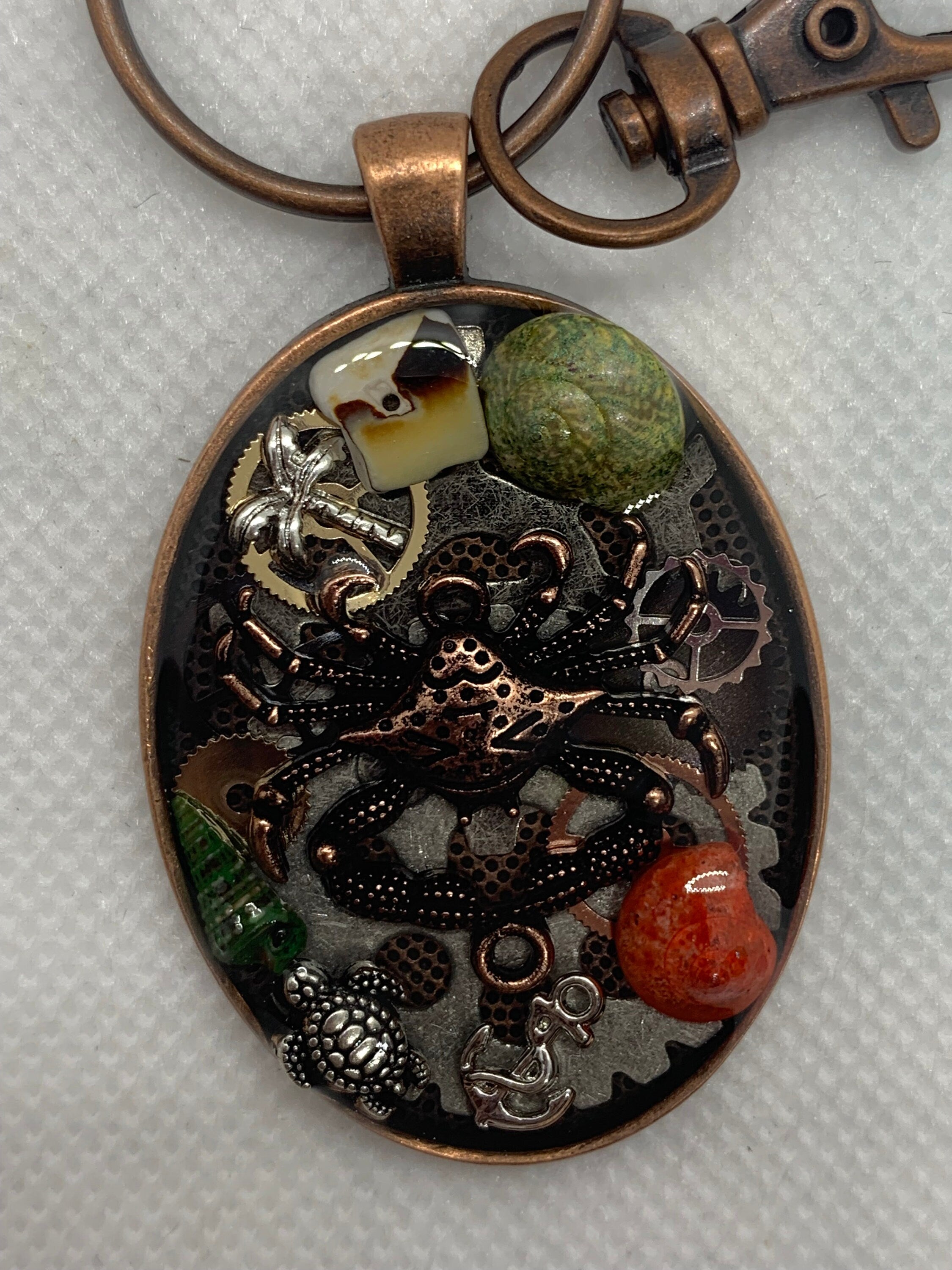Crab Ocean Turtle Steampunk Keychain