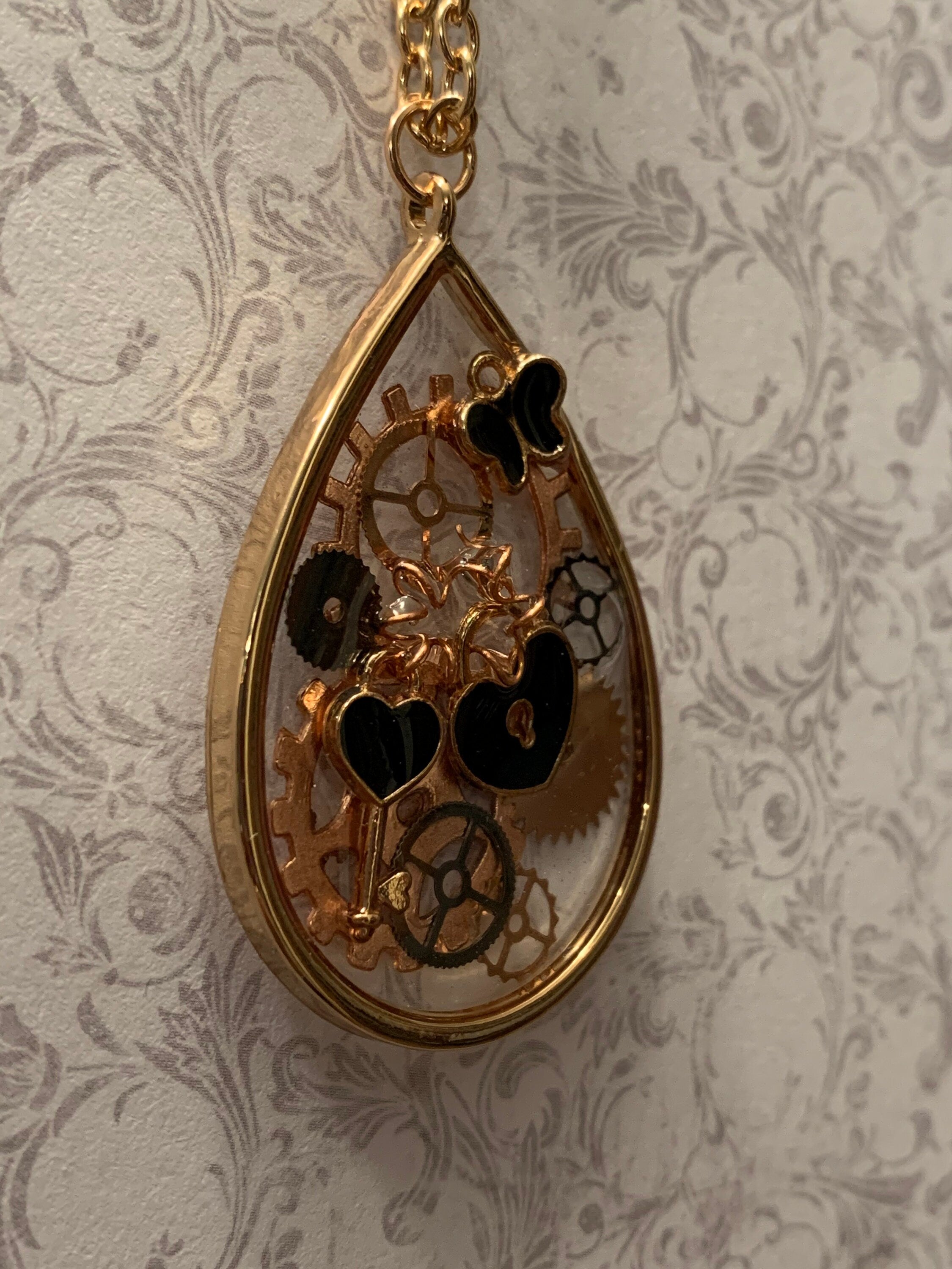 Steampunk Lock and key Necklace